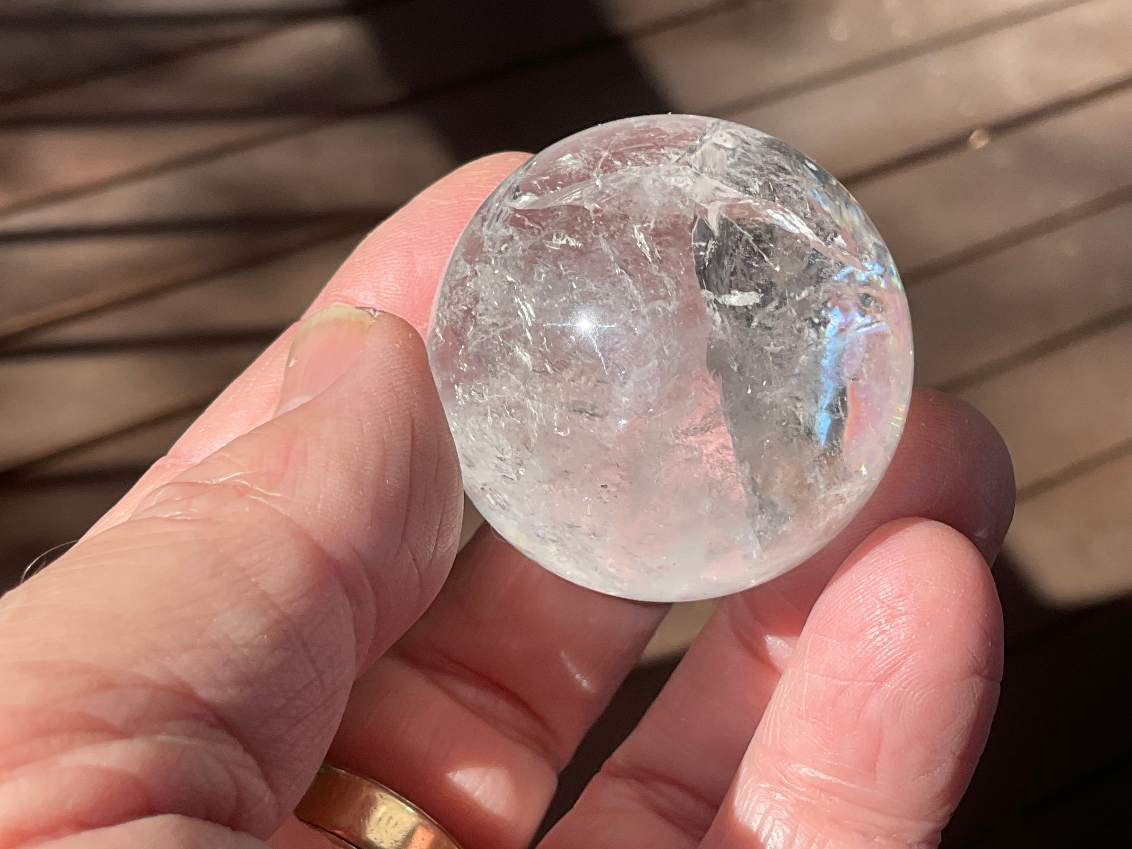 76g Clear Quartz Sphere with Rainbows 3C