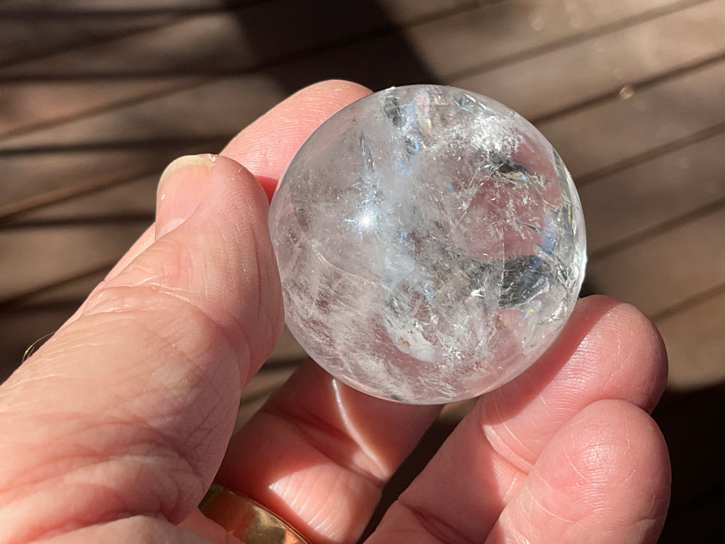 76g Clear Quartz Sphere with Rainbows 3C