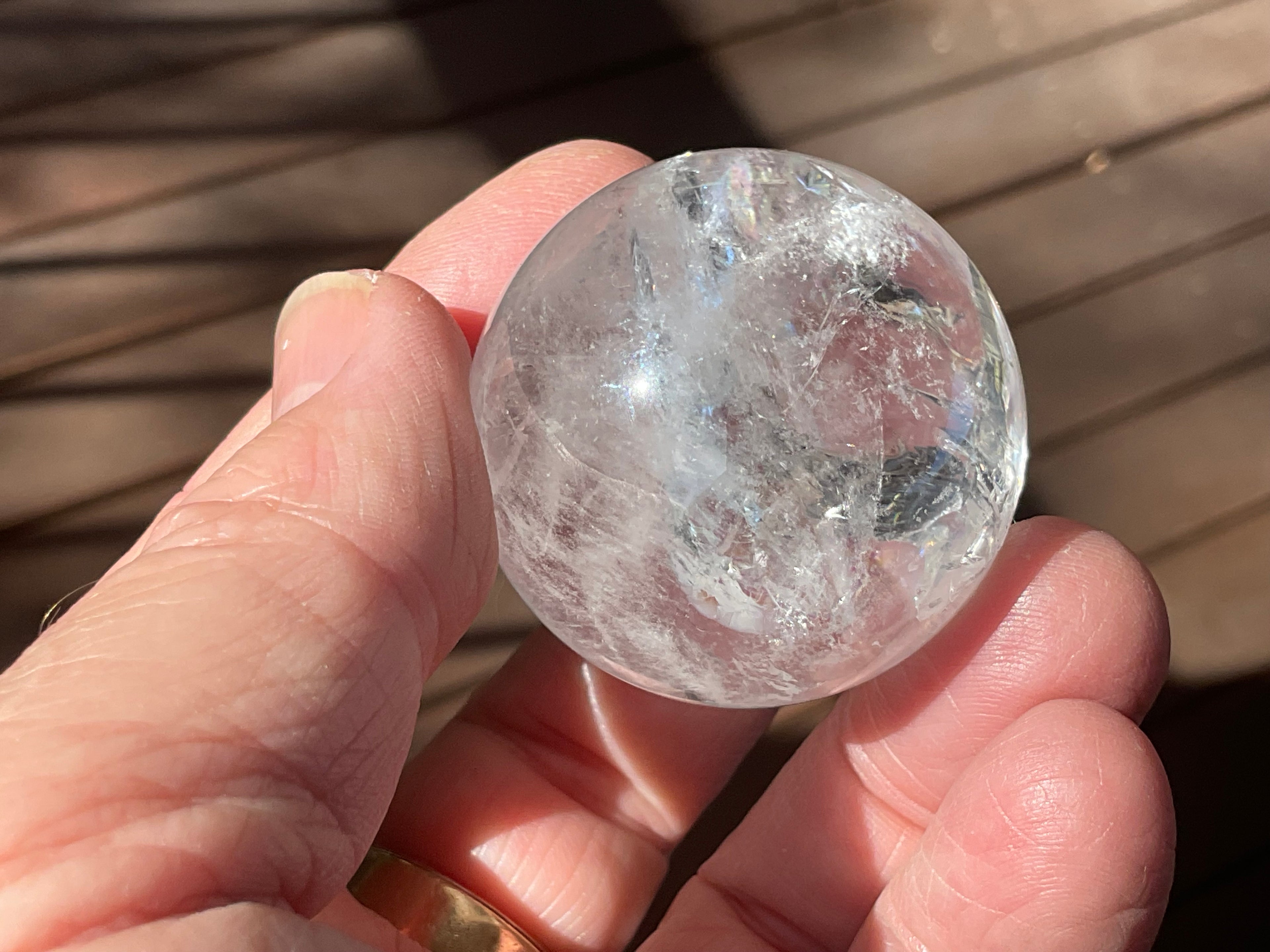 76g Clear Quartz Sphere with Rainbows 3C