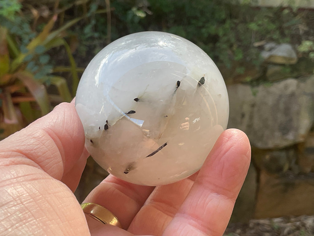 300g Tourmalated Quartz Sphere 1A