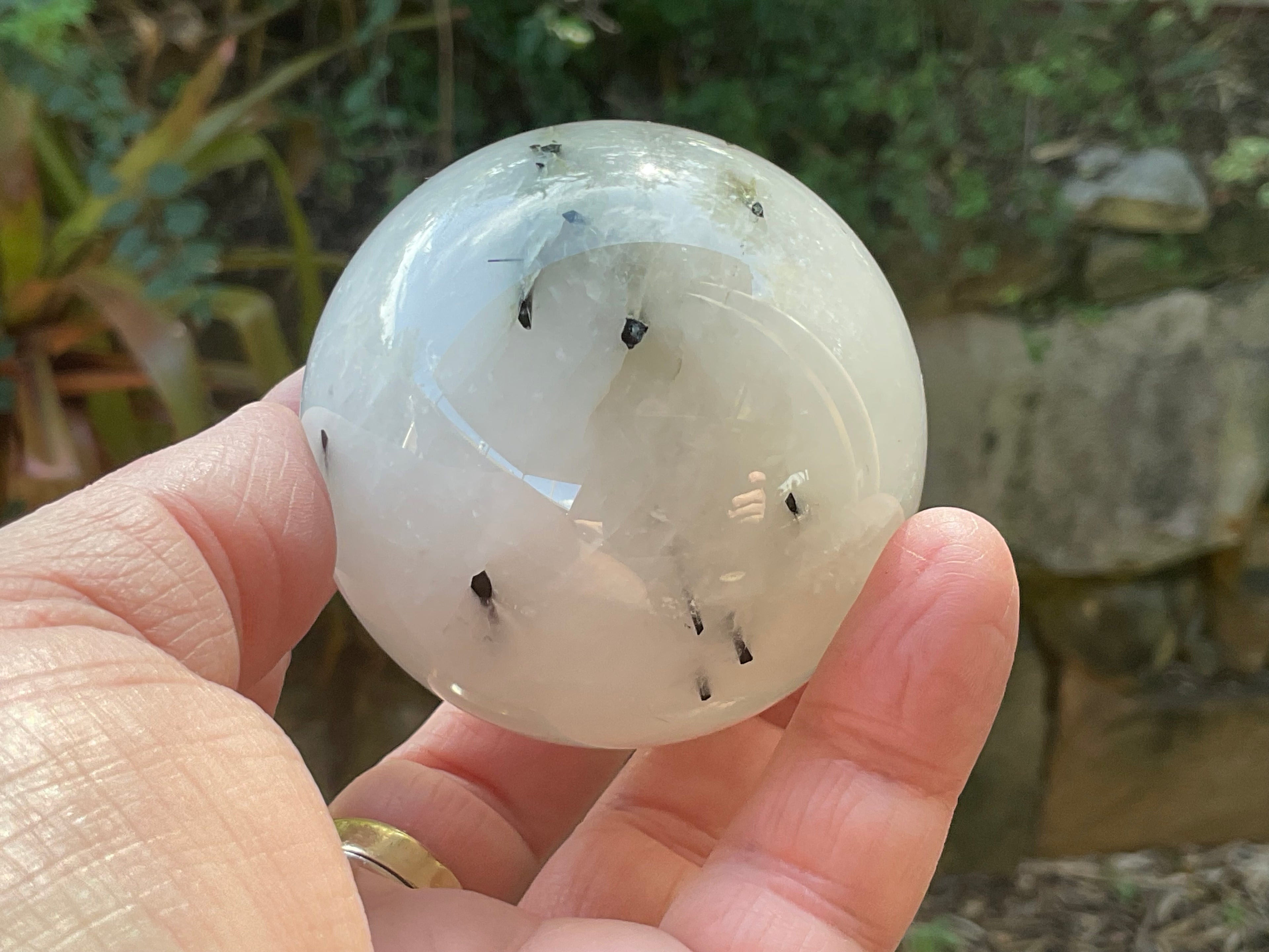 300g Tourmalated Quartz Sphere 1A