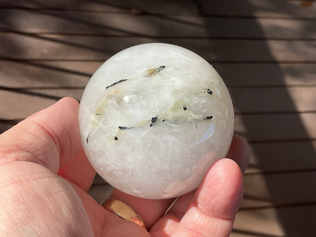 300g Tourmalated Quartz Sphere 1A