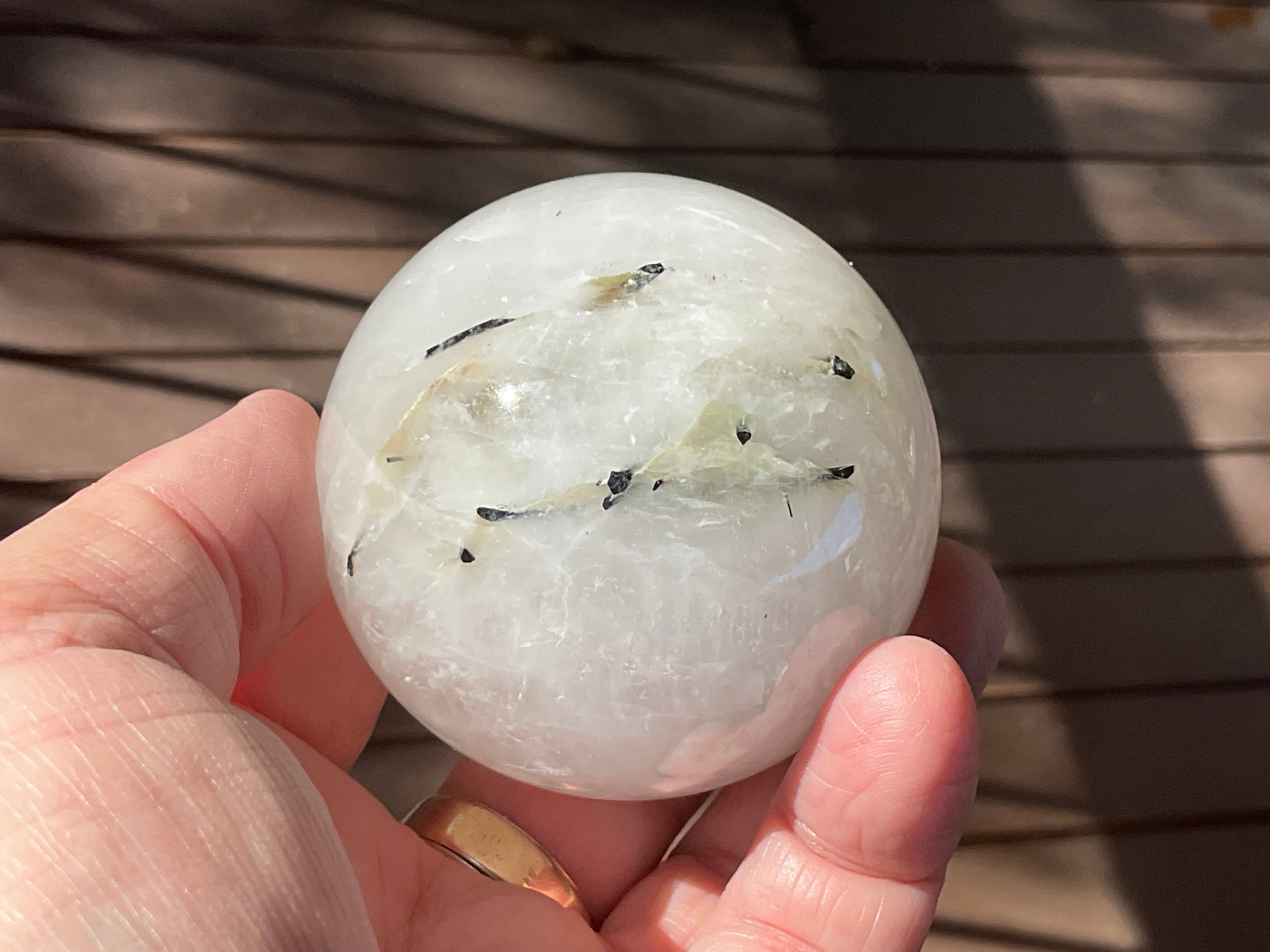 300g Tourmalated Quartz Sphere 1A