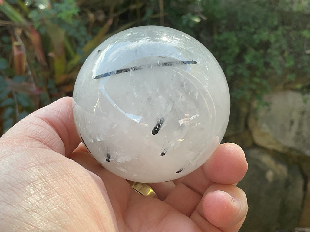 369g Tourmalated Quartz Sphere 1C