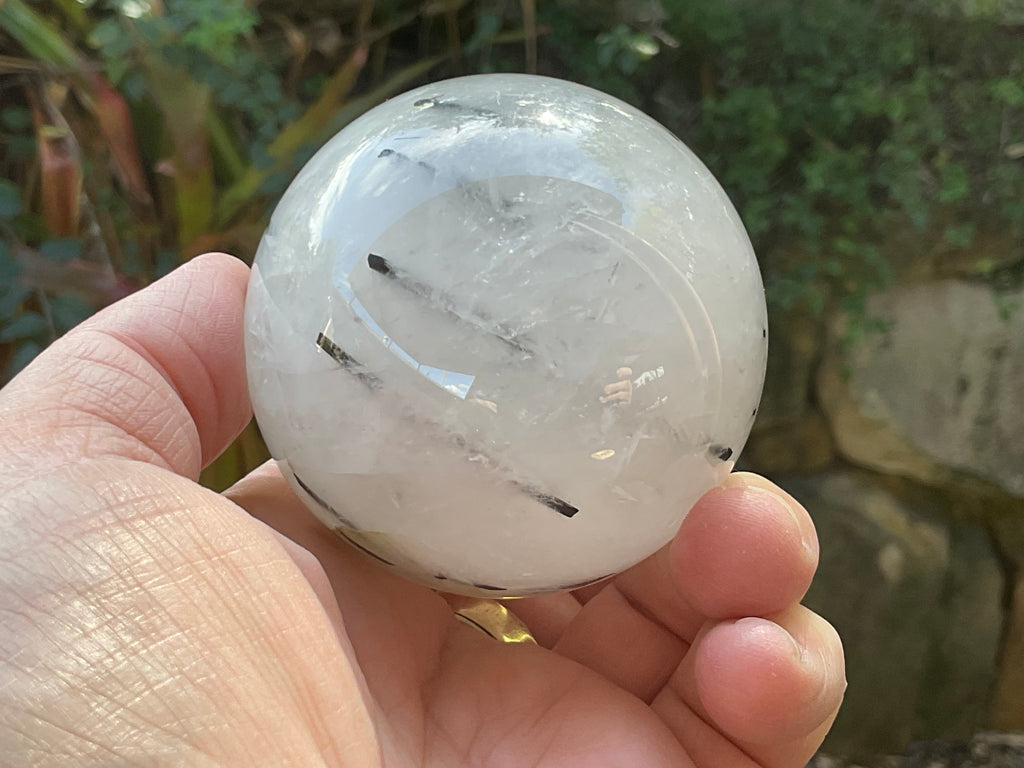 369g Tourmalated Quartz Sphere 1C