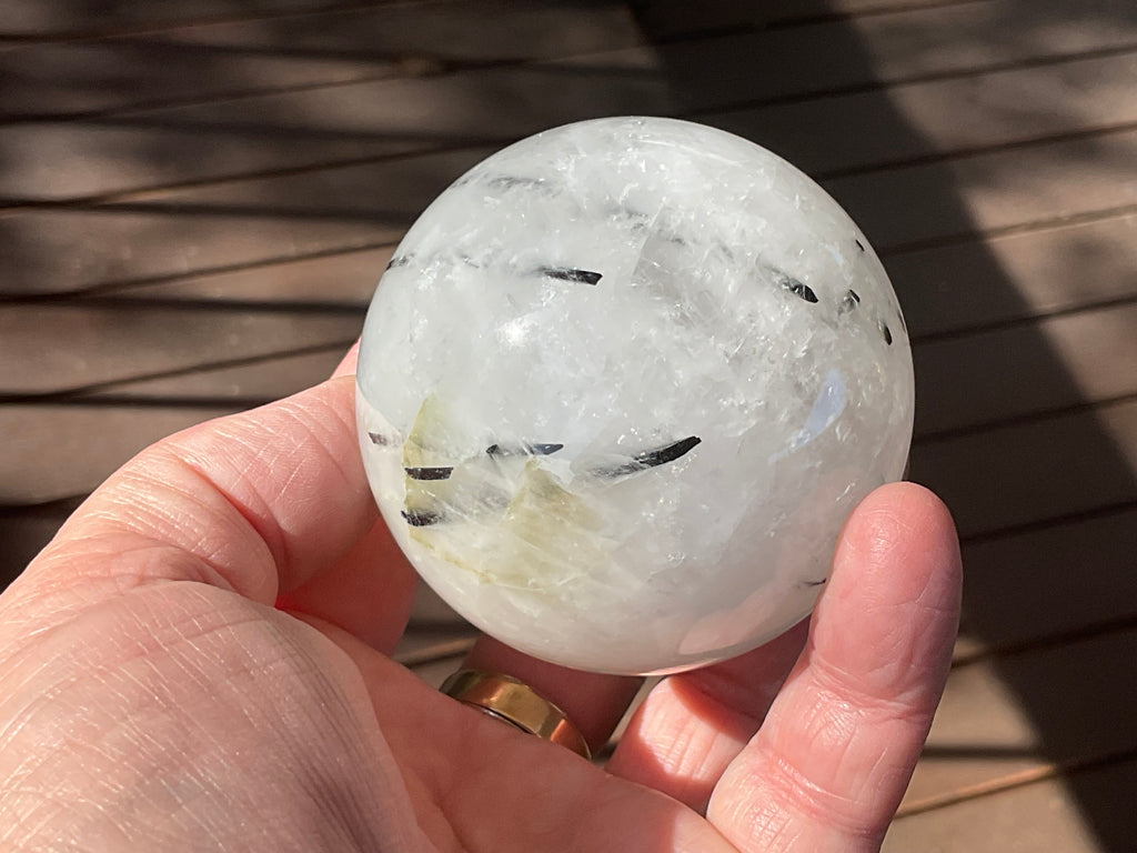 369g Tourmalated Quartz Sphere 1C