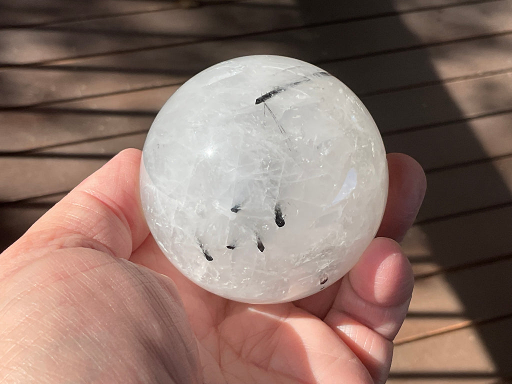 369g Tourmalated Quartz Sphere 1C