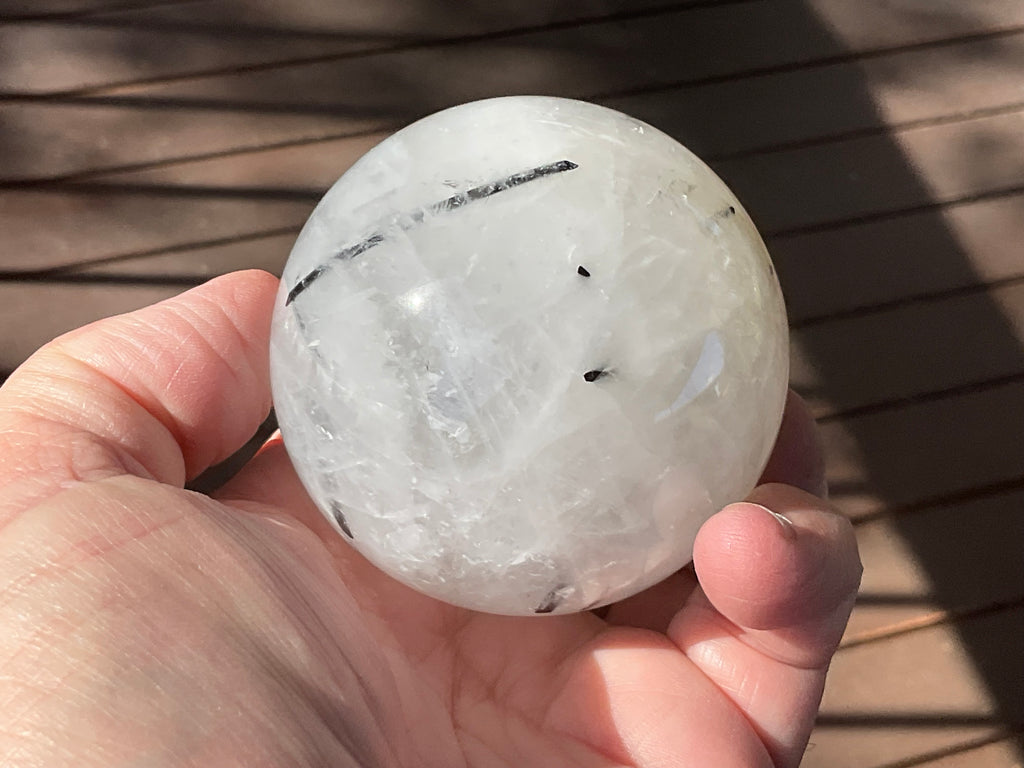 369g Tourmalated Quartz Sphere 1C
