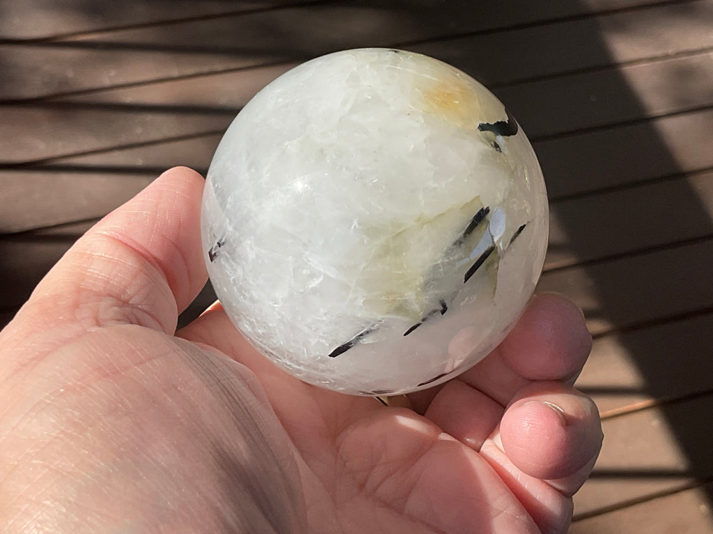 369g Tourmalated Quartz Sphere 1C