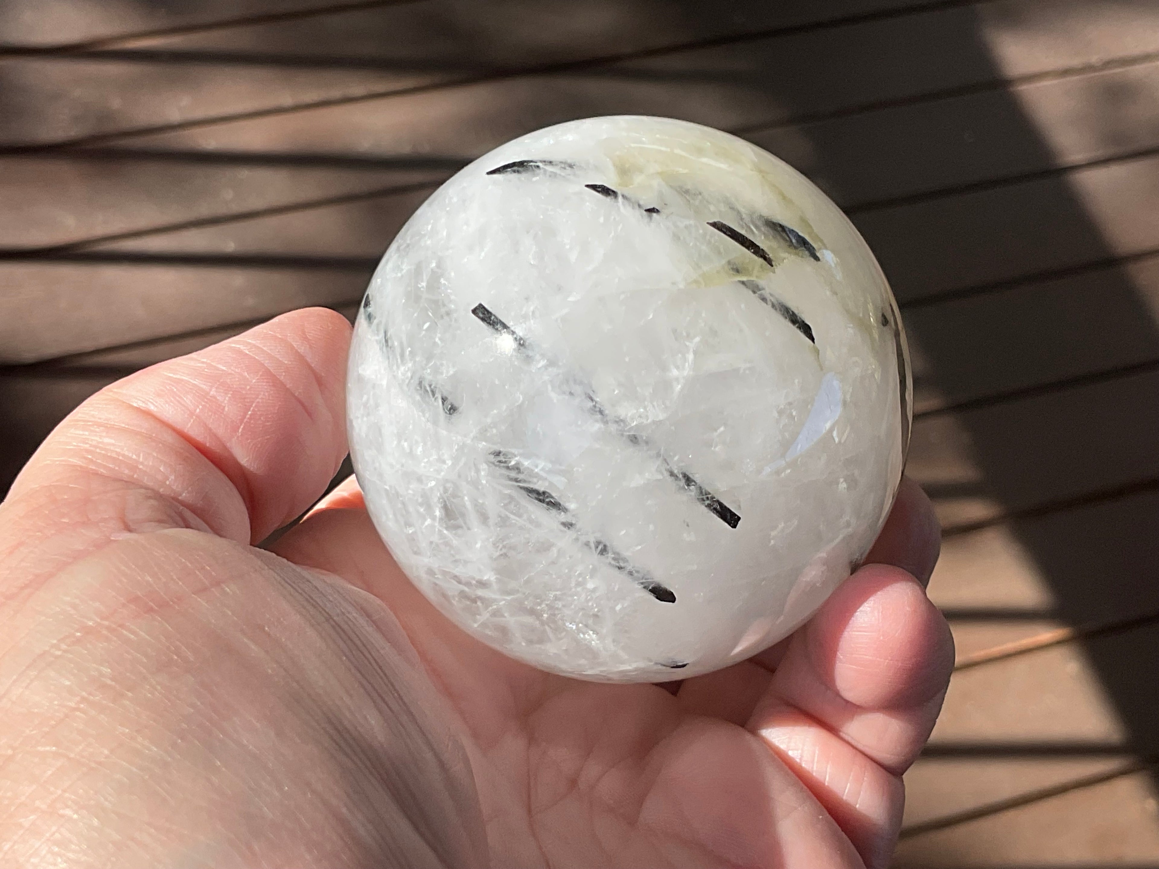 369g Tourmalated Quartz Sphere 1C