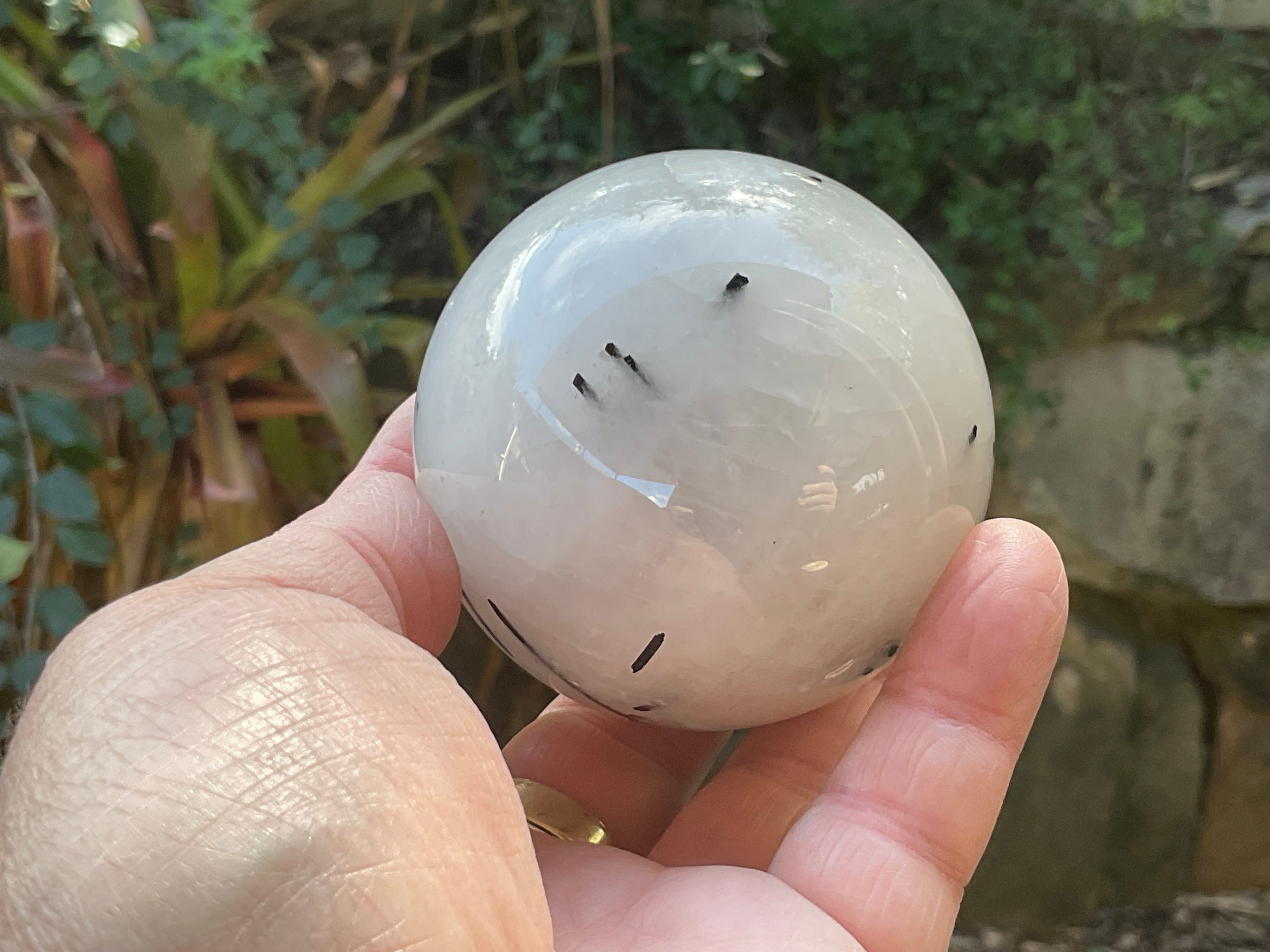 416g Tourmalated Quartz Sphere 2B