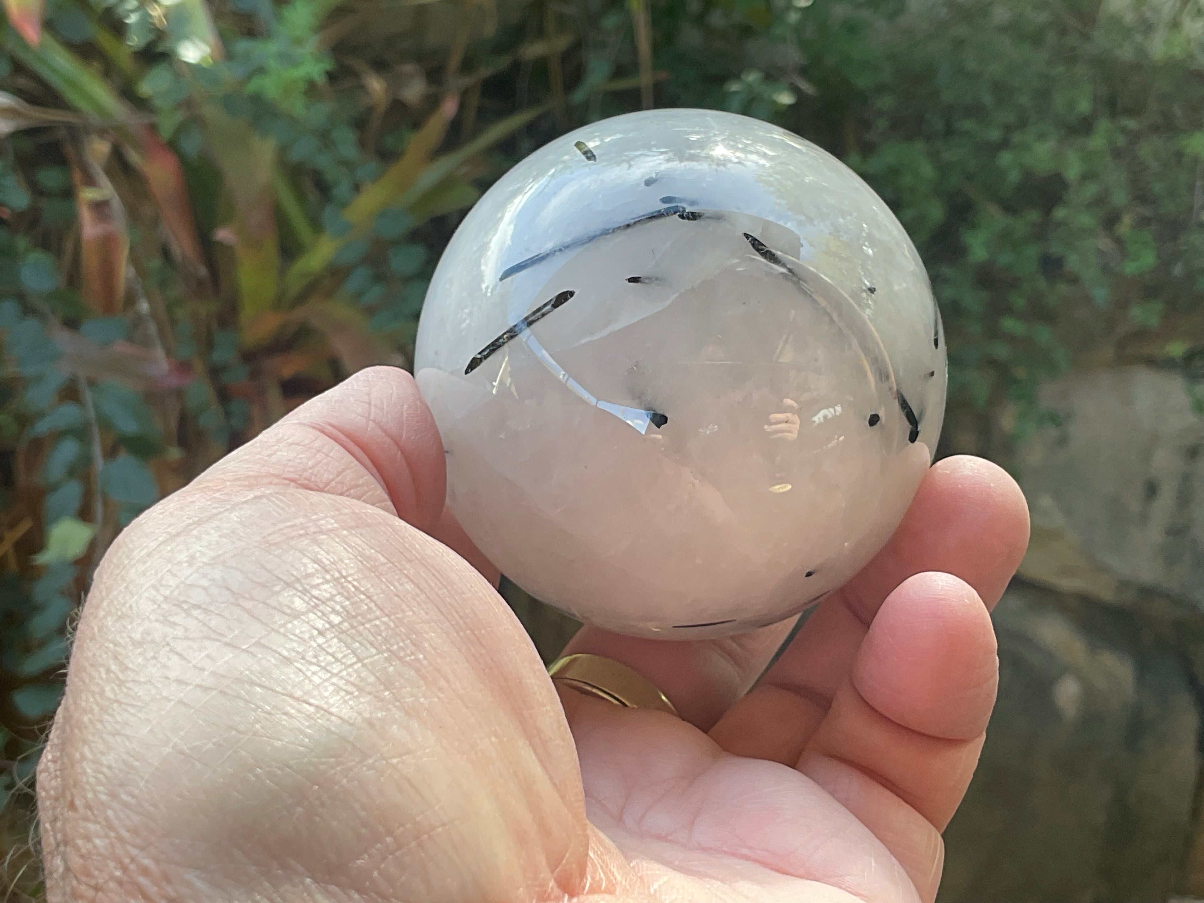 416g Tourmalated Quartz Sphere 2B