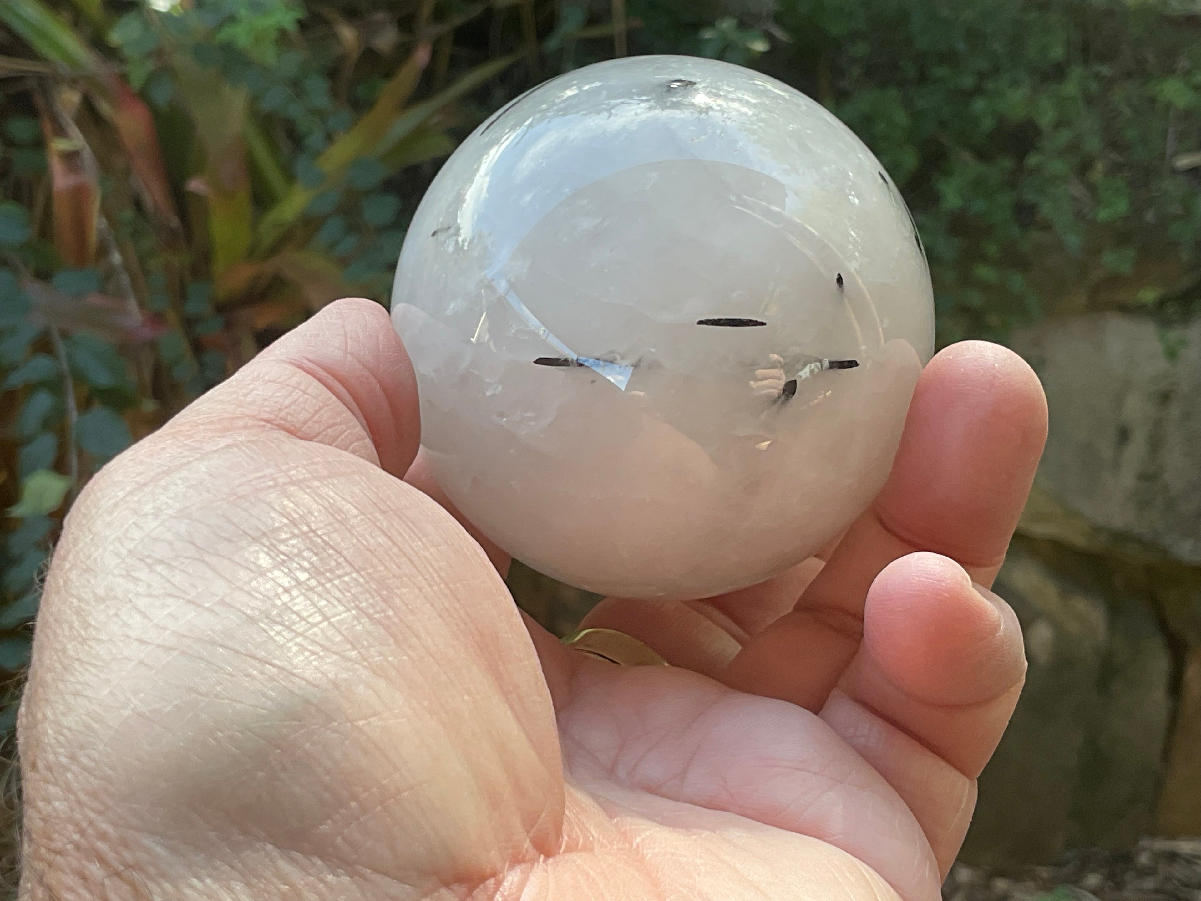 416g Tourmalated Quartz Sphere 2B