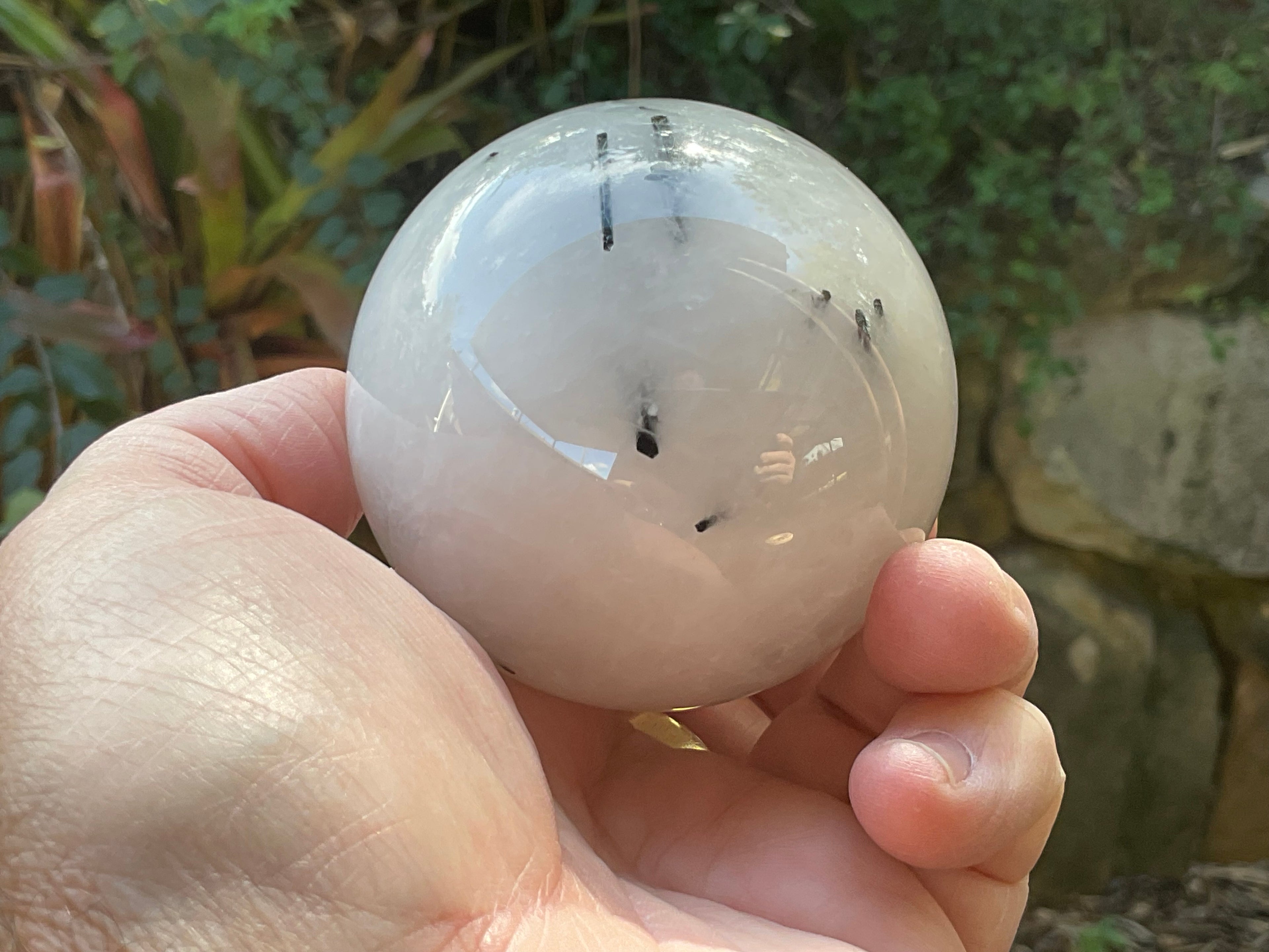 416g Tourmalated Quartz Sphere 2B