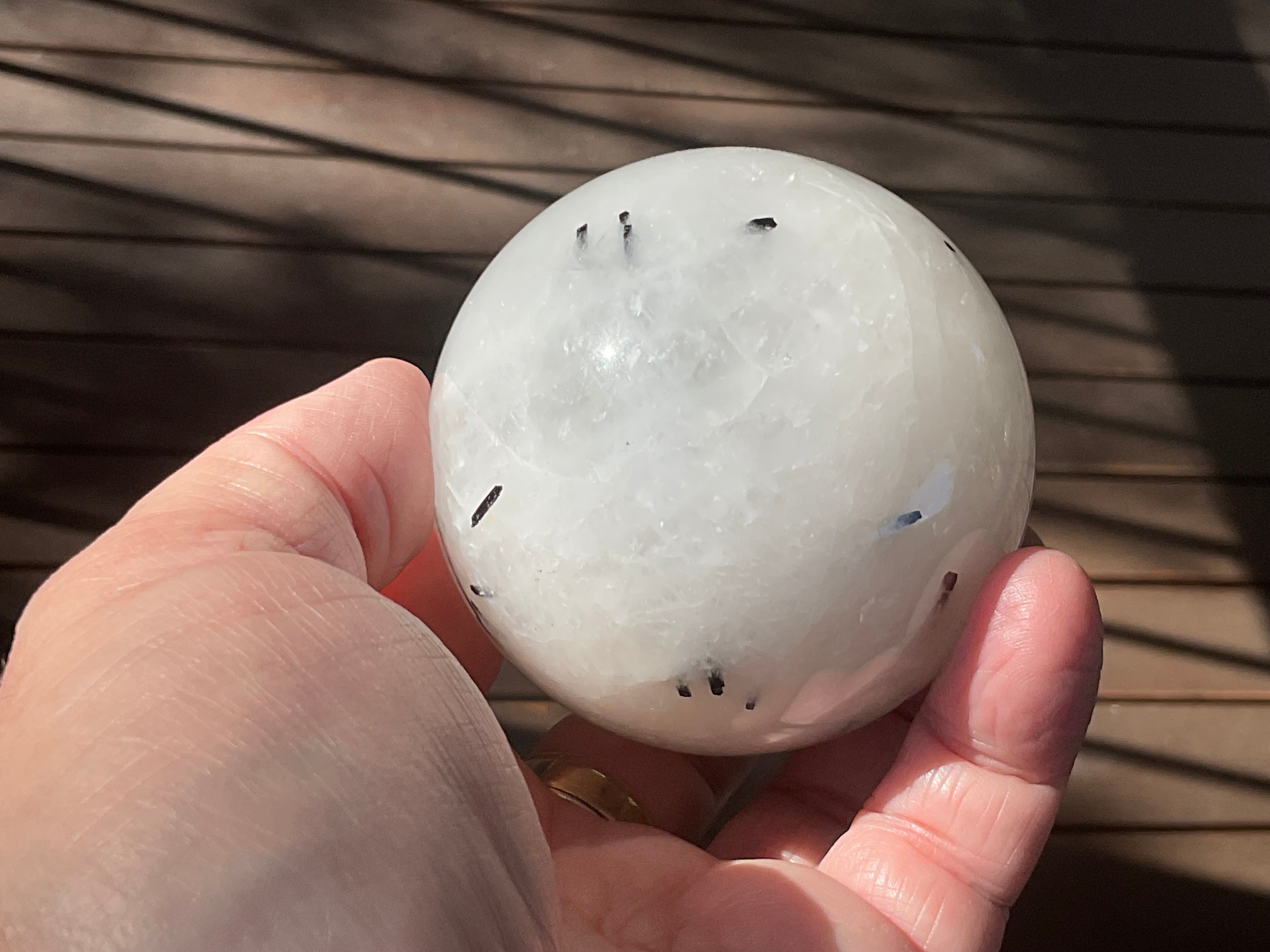 416g Tourmalated Quartz Sphere 2B