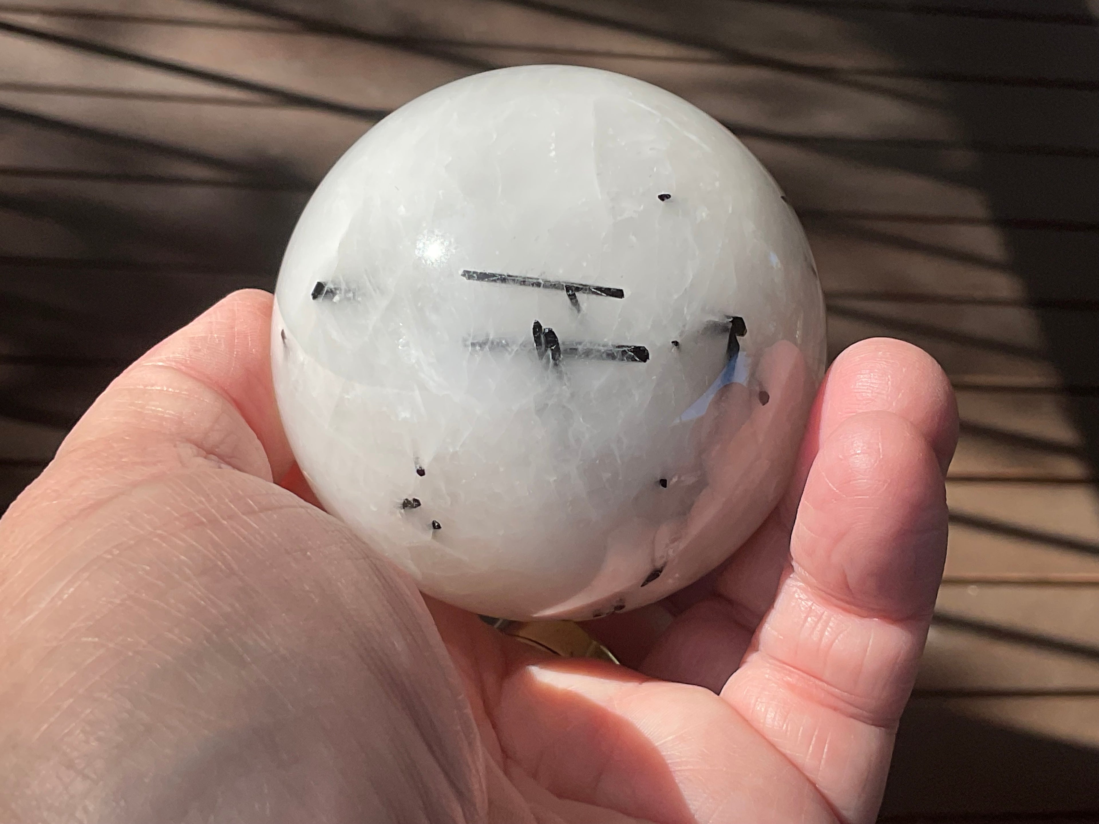 416g Tourmalated Quartz Sphere 2B