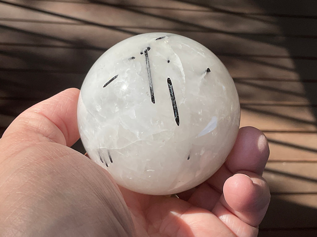 416g Tourmalated Quartz Sphere 2B