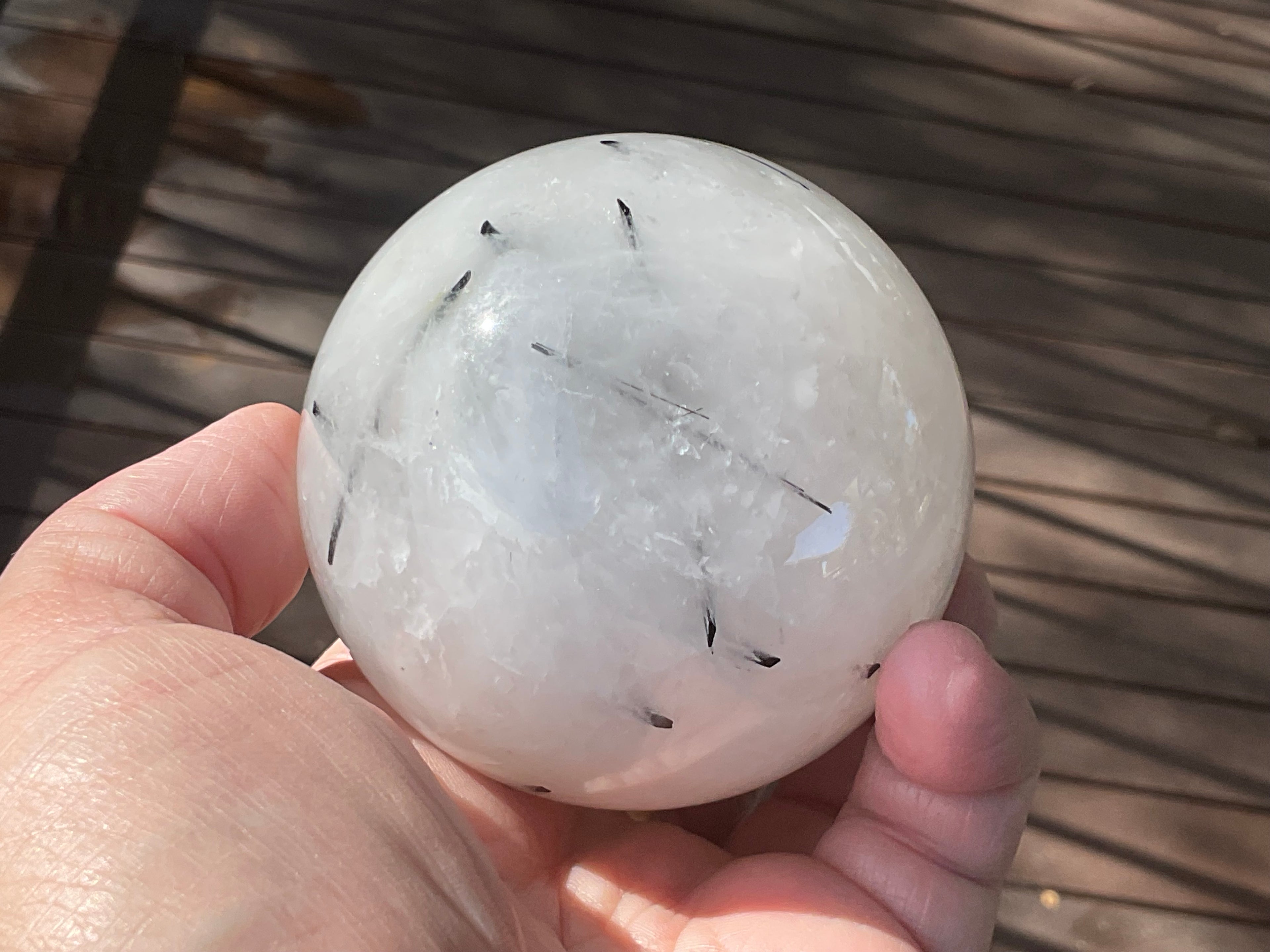 550g Tourmalated Quartz Sphere 3B