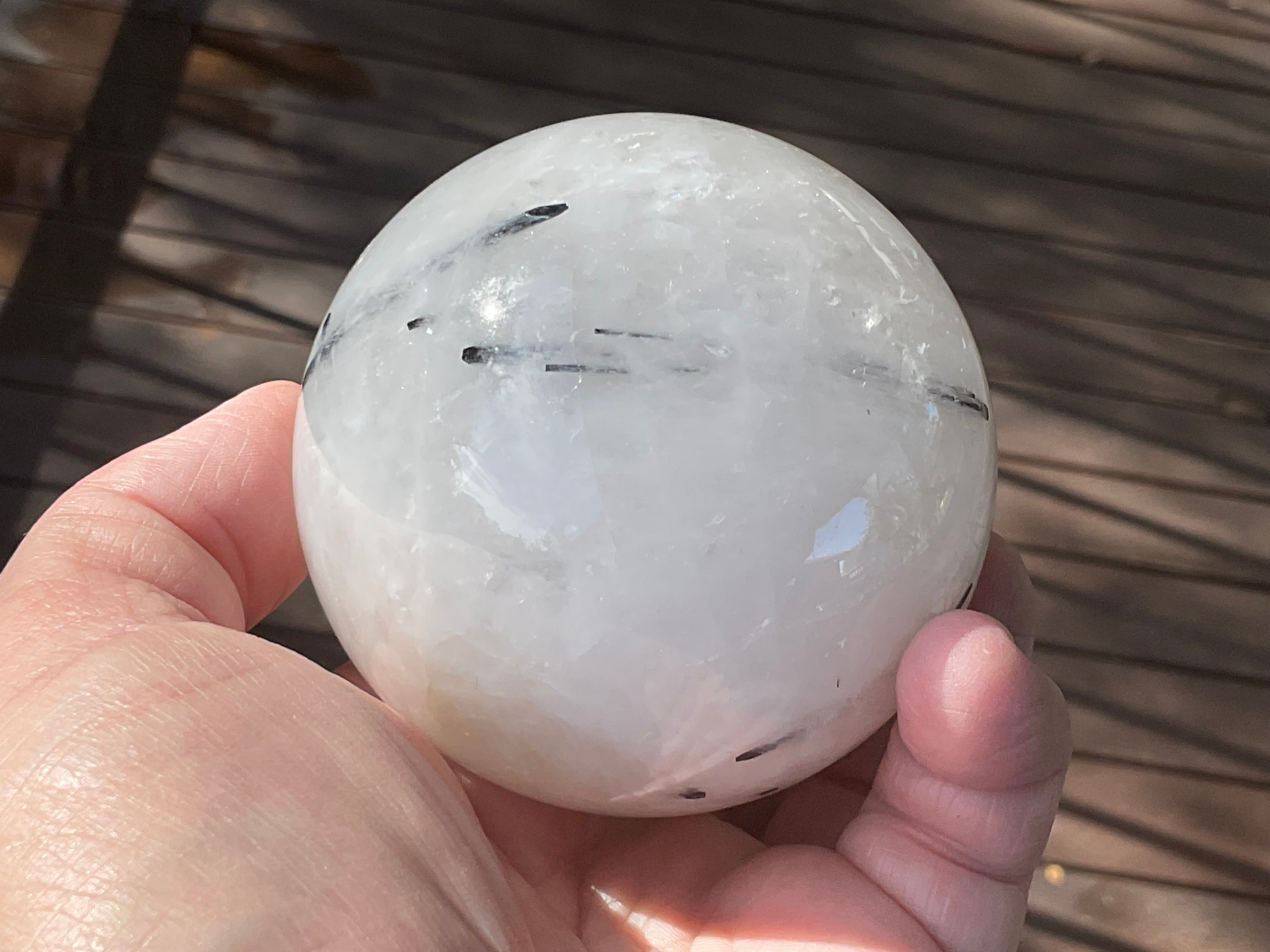 550g Tourmalated Quartz Sphere 3B