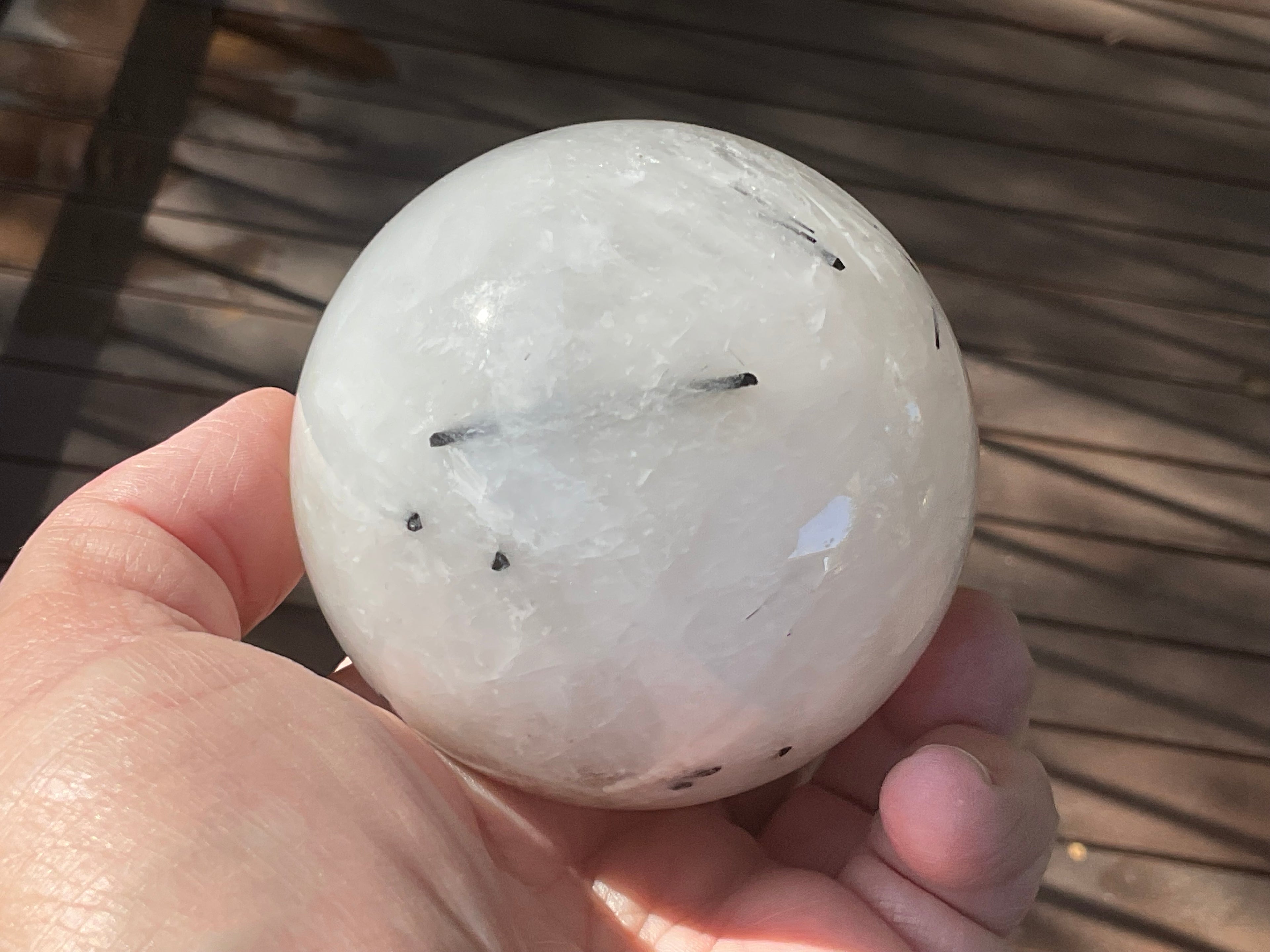 550g Tourmalated Quartz Sphere 3B
