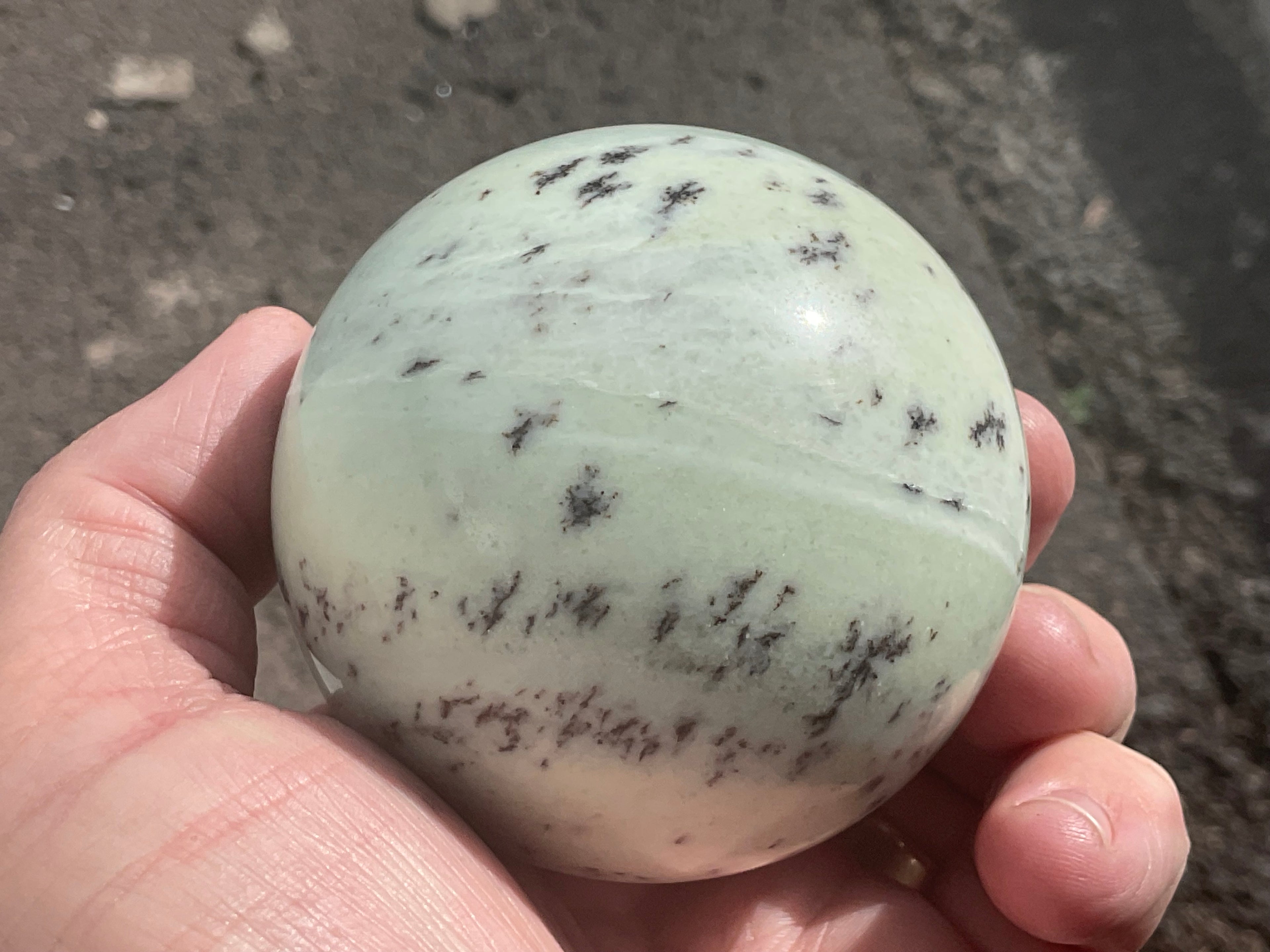 412g Chinese Dendritic Jasper/Siltstone Sphere B