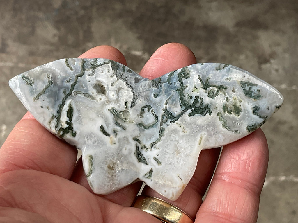 64g Moss Agate Butterfly