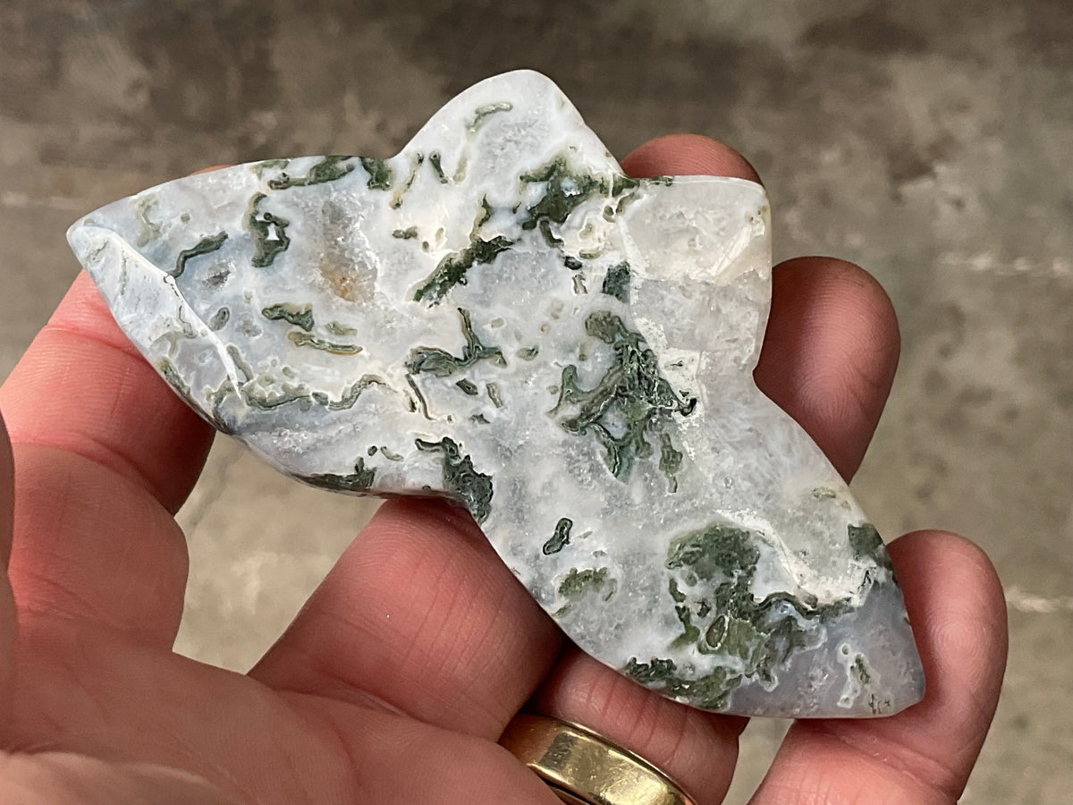 64g Moss Agate Butterfly