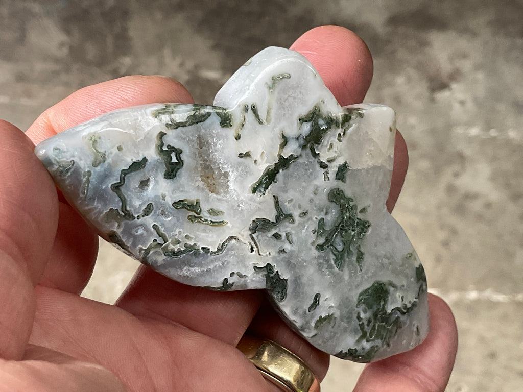 64g Moss Agate Butterfly