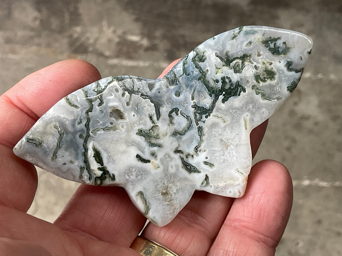 64g Moss Agate Butterfly
