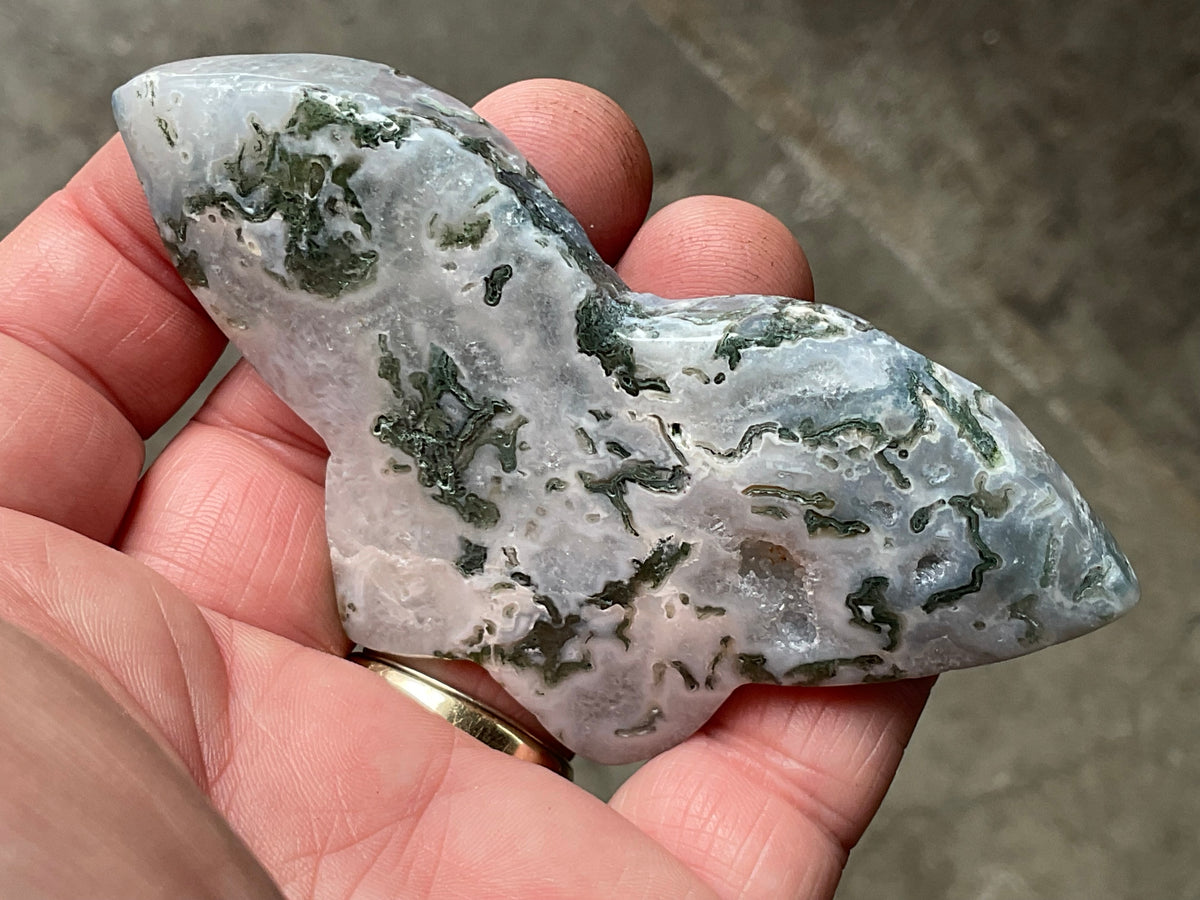 64g Moss Agate Butterfly