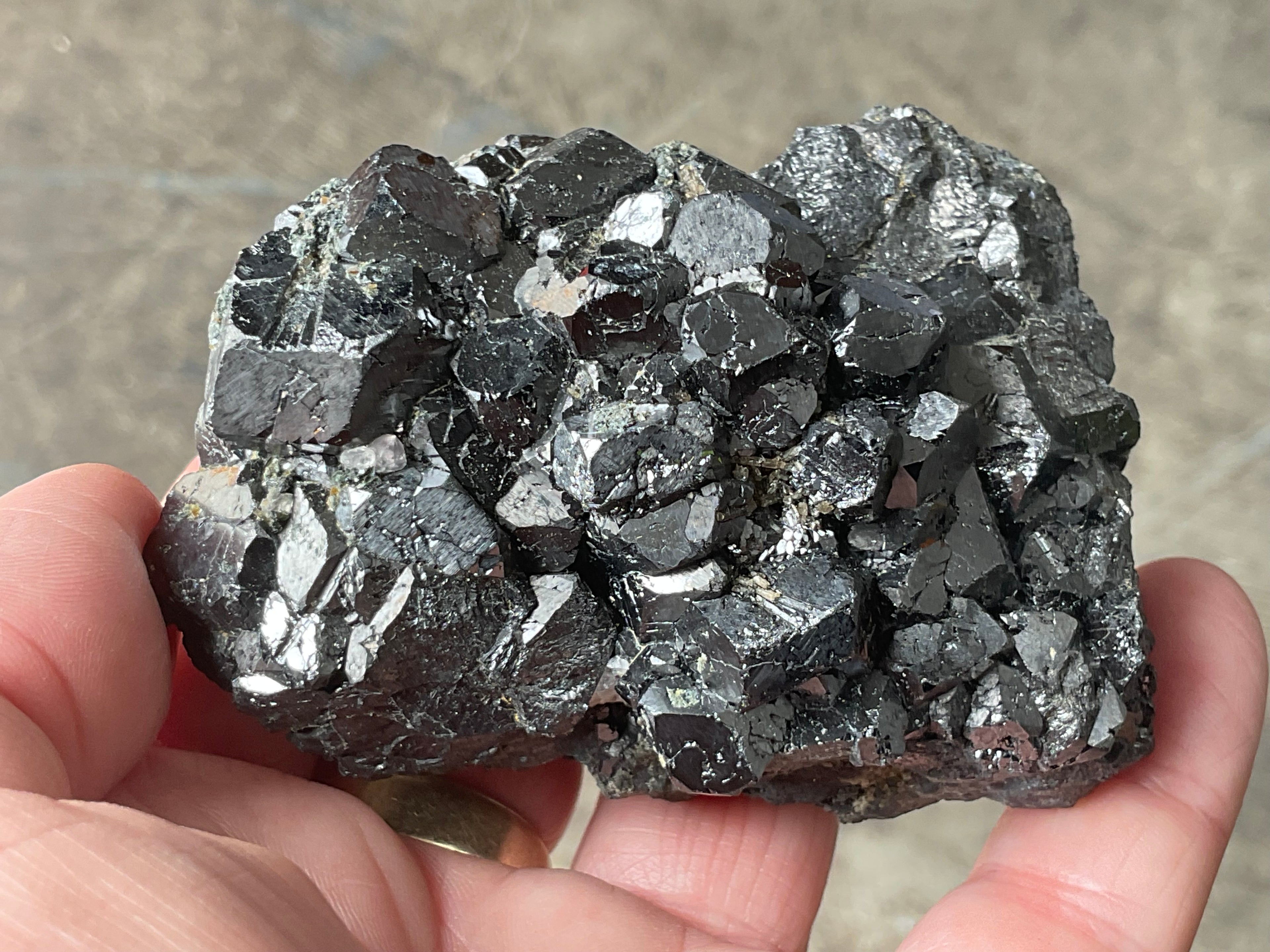 464g Magnetite with Calcite Specimen 1C