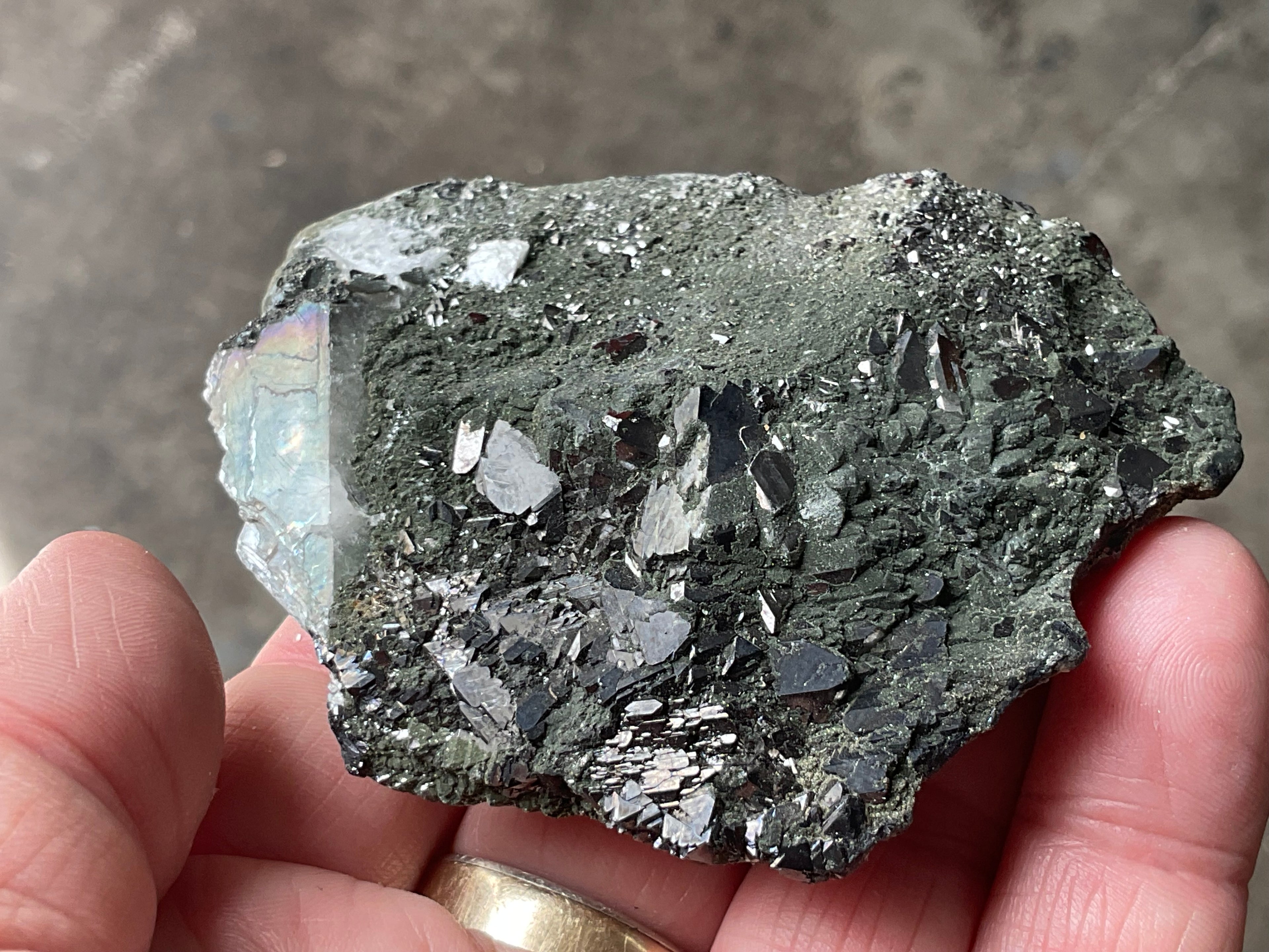 174g Magnetite with Calcite Specimen