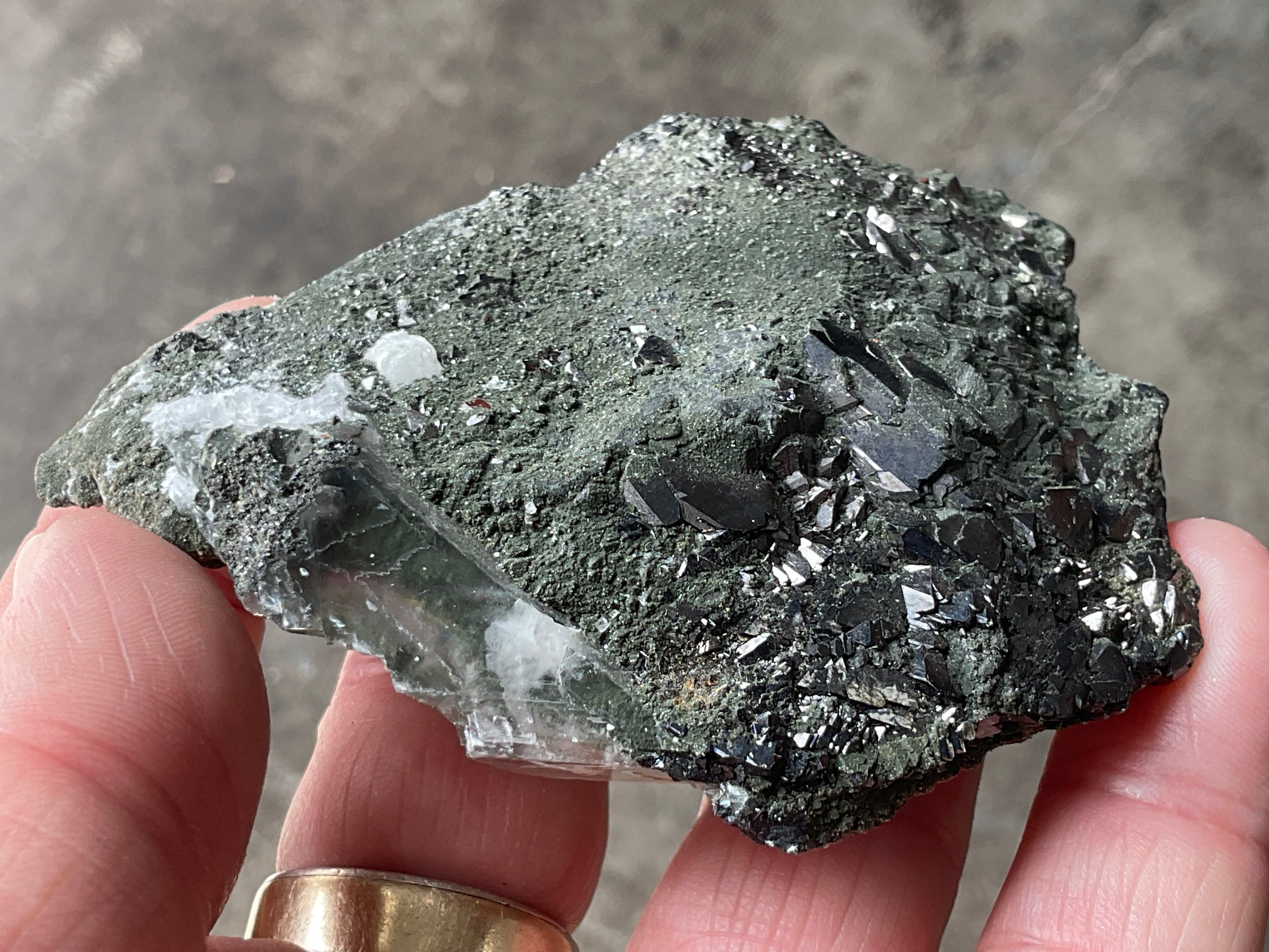 174g Magnetite with Calcite Specimen