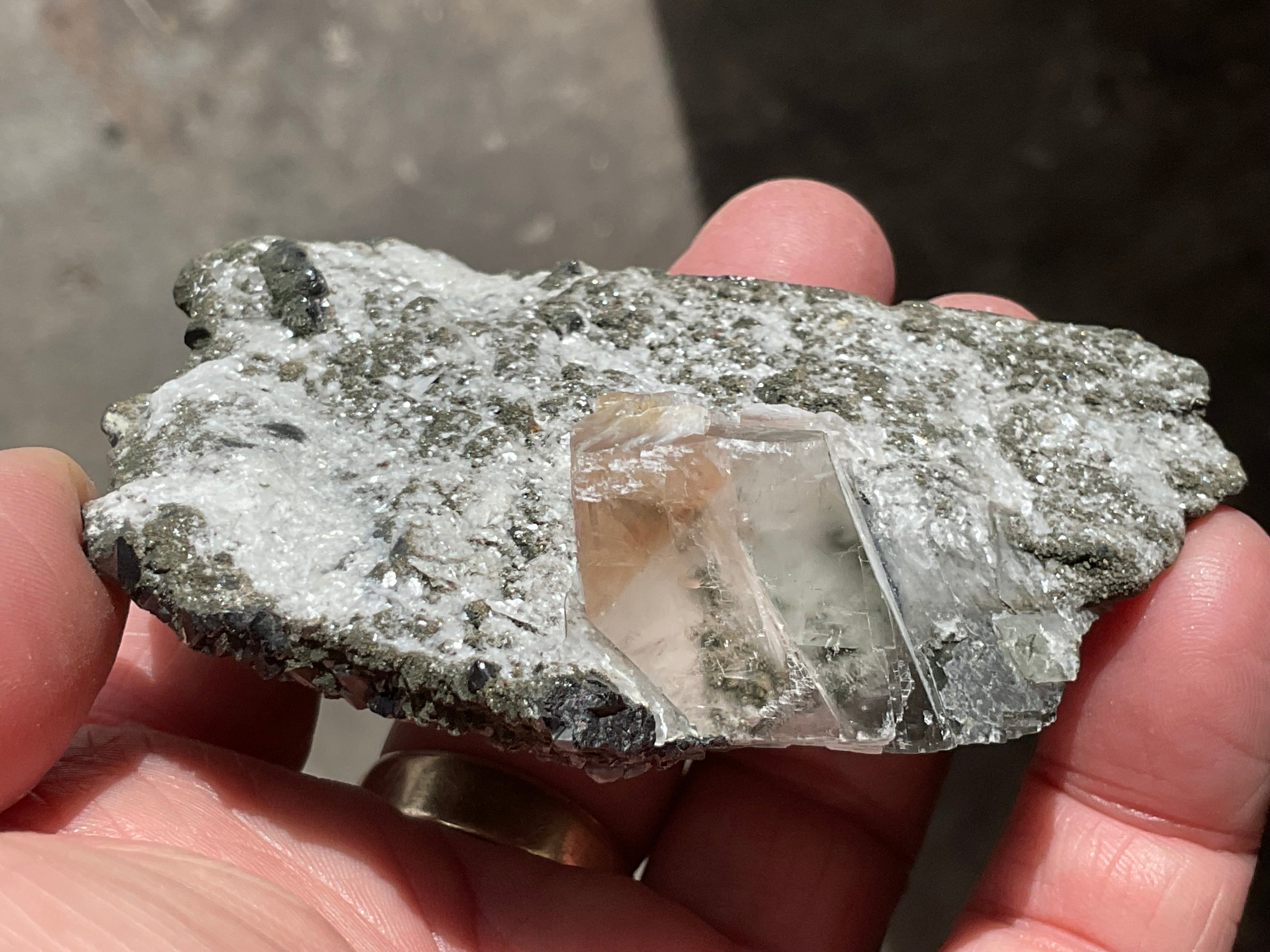 174g Magnetite with Calcite Specimen