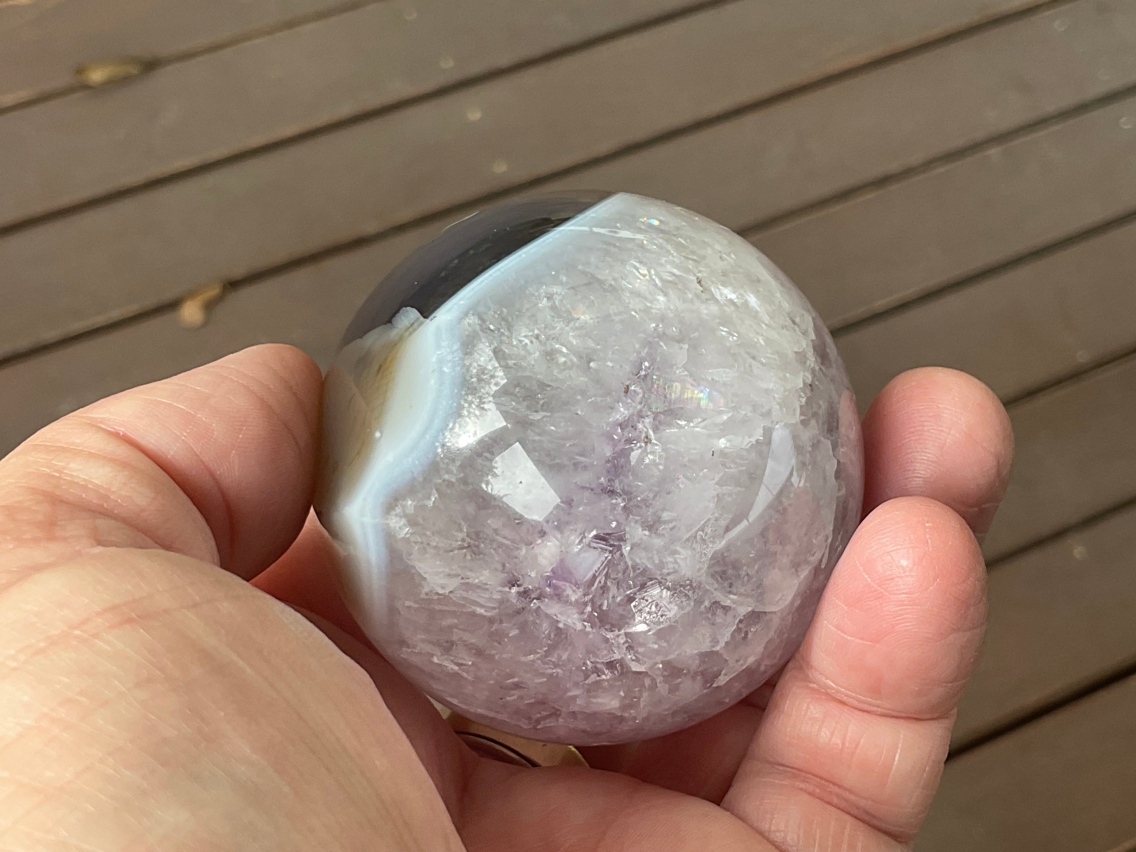 272g Amethyst/Agate Sphere A