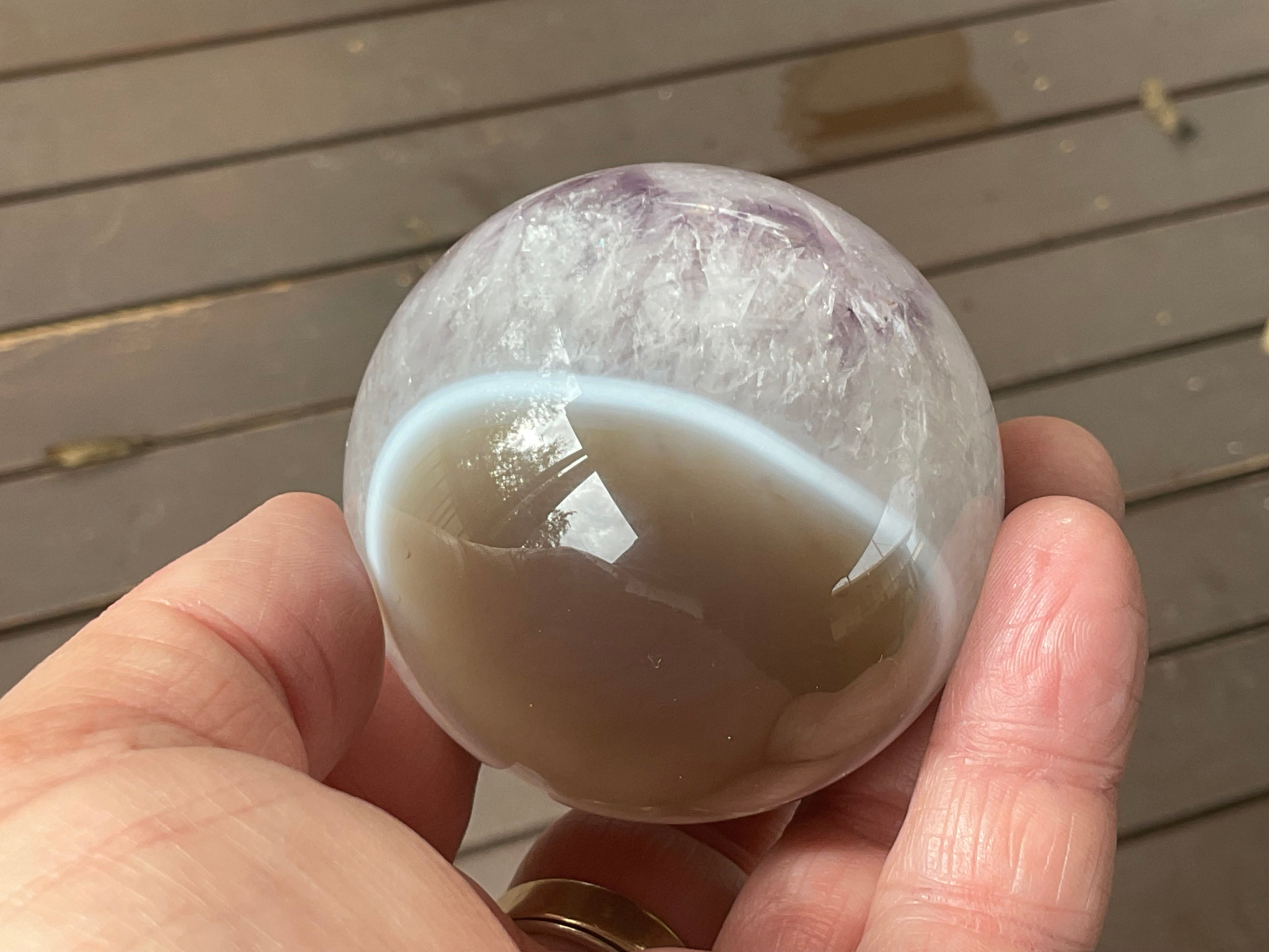 296g Amethyst Agate Sphere B