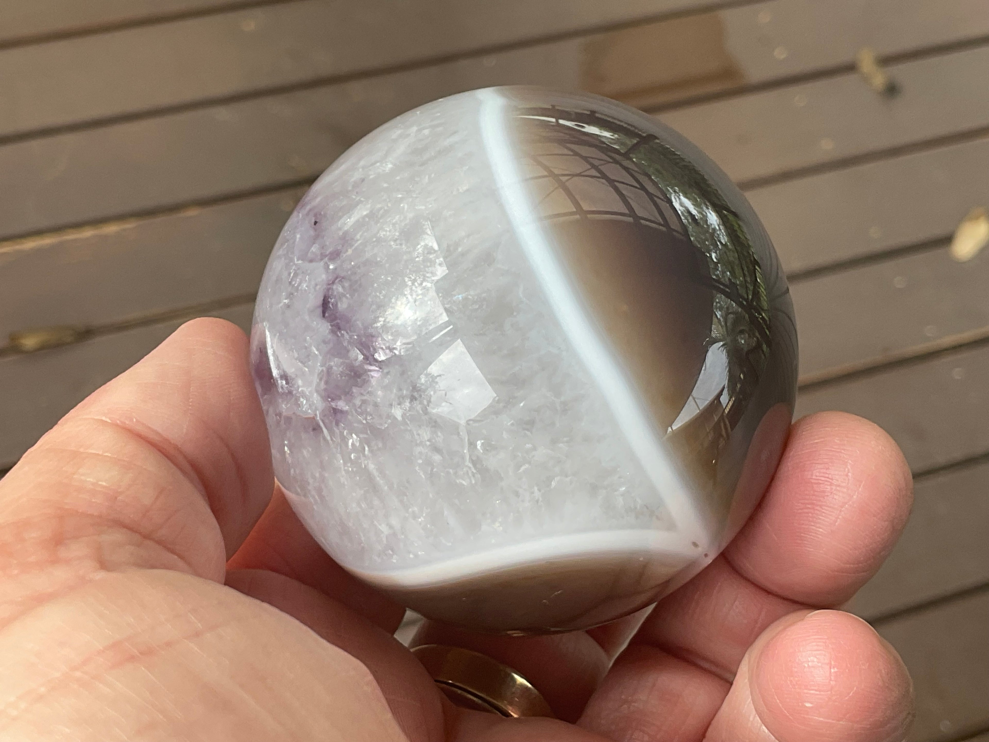 296g Amethyst Agate Sphere B