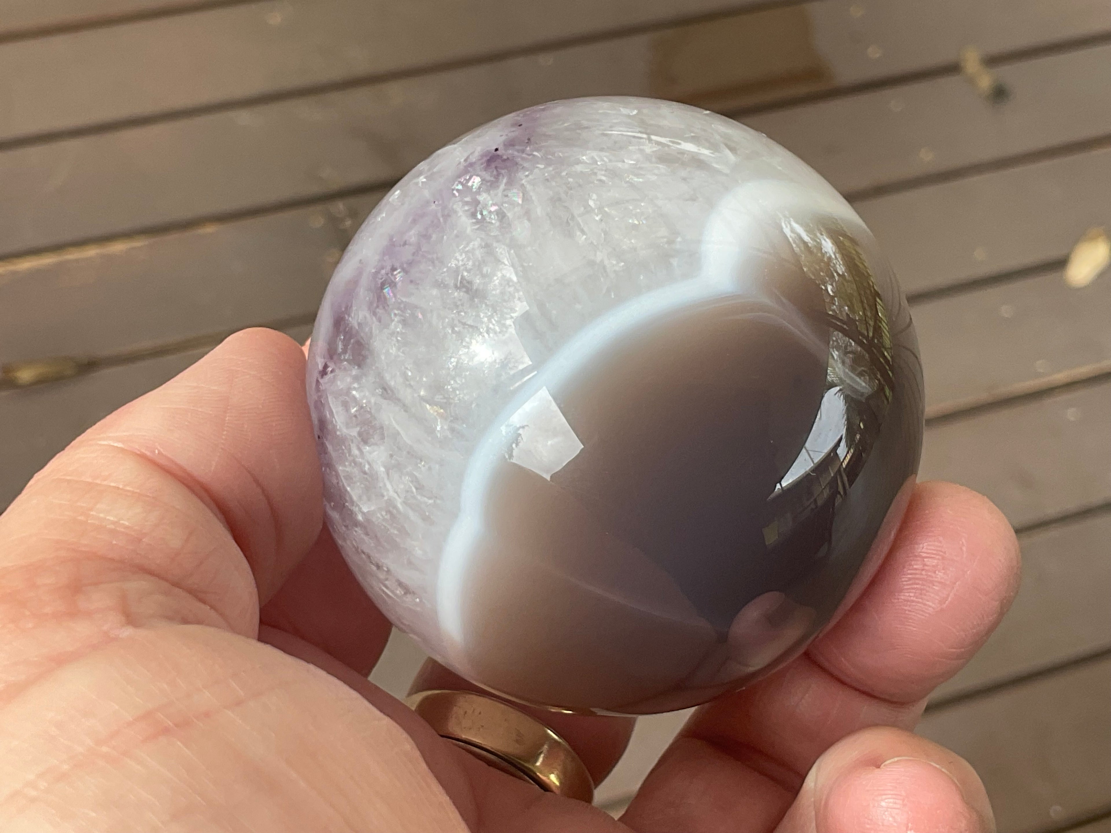296g Amethyst Agate Sphere B