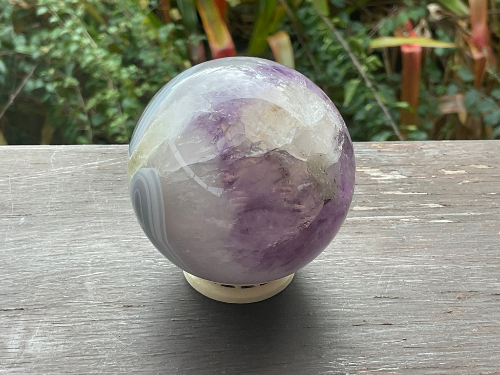 372g Amethyst Agate Sphere C