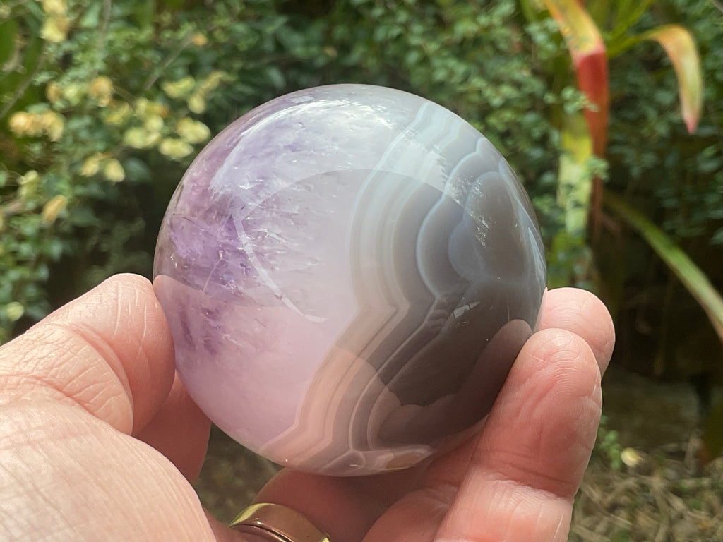 372g Amethyst Agate Sphere C