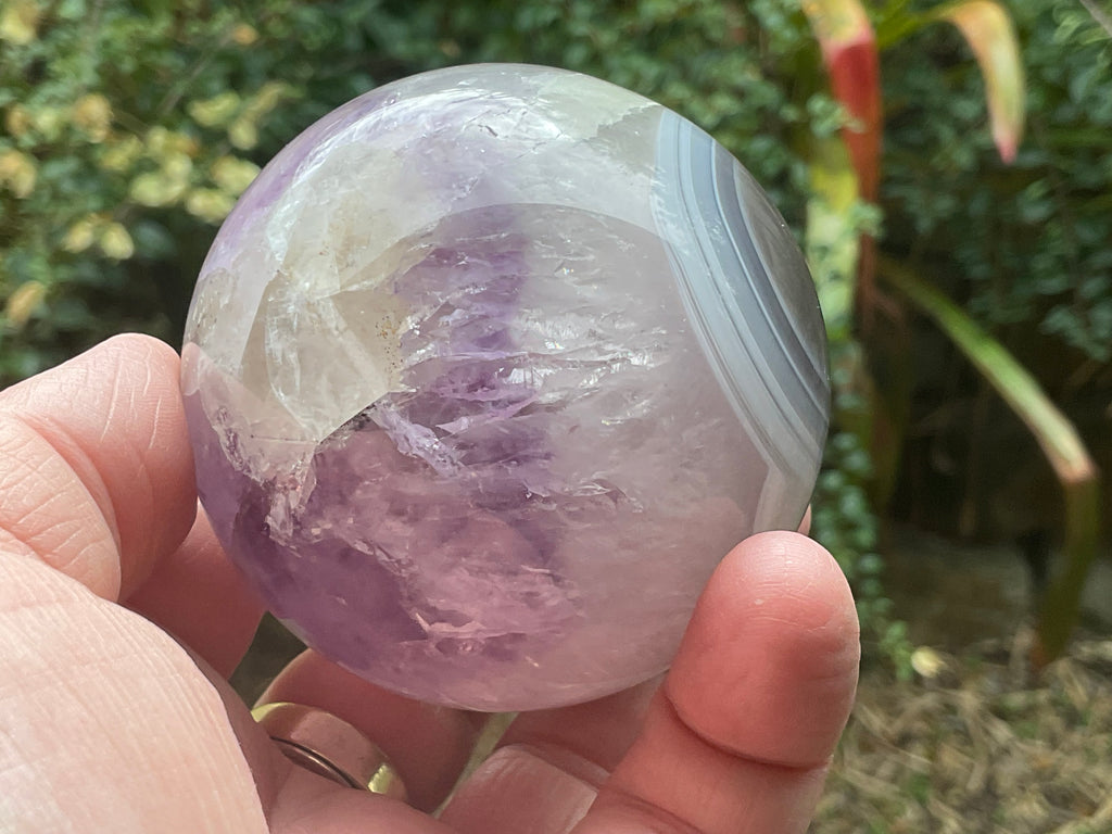 372g Amethyst Agate Sphere C