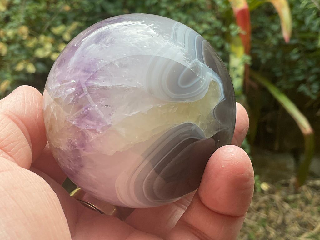 372g Amethyst Agate Sphere C
