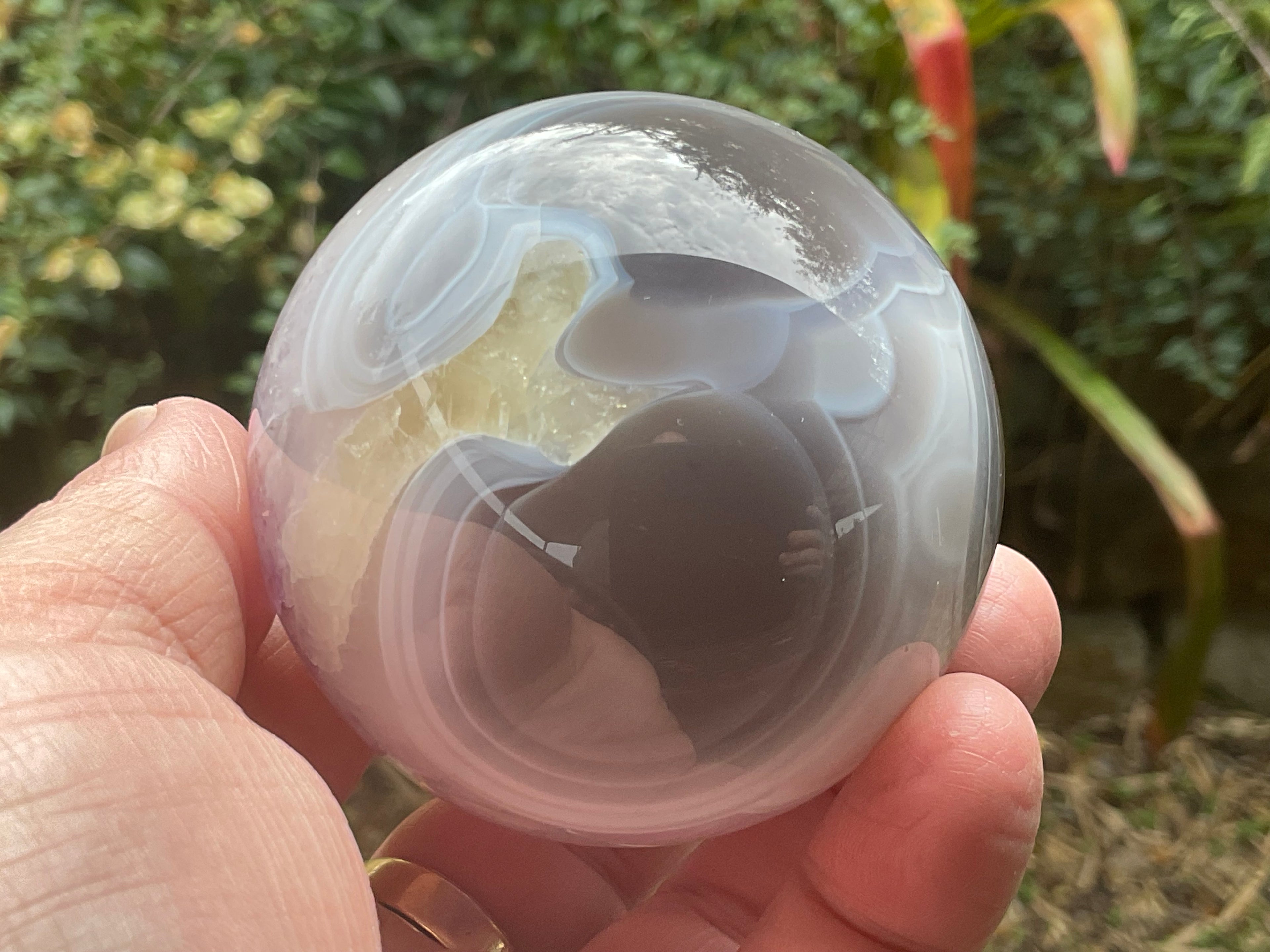 372g Amethyst Agate Sphere C