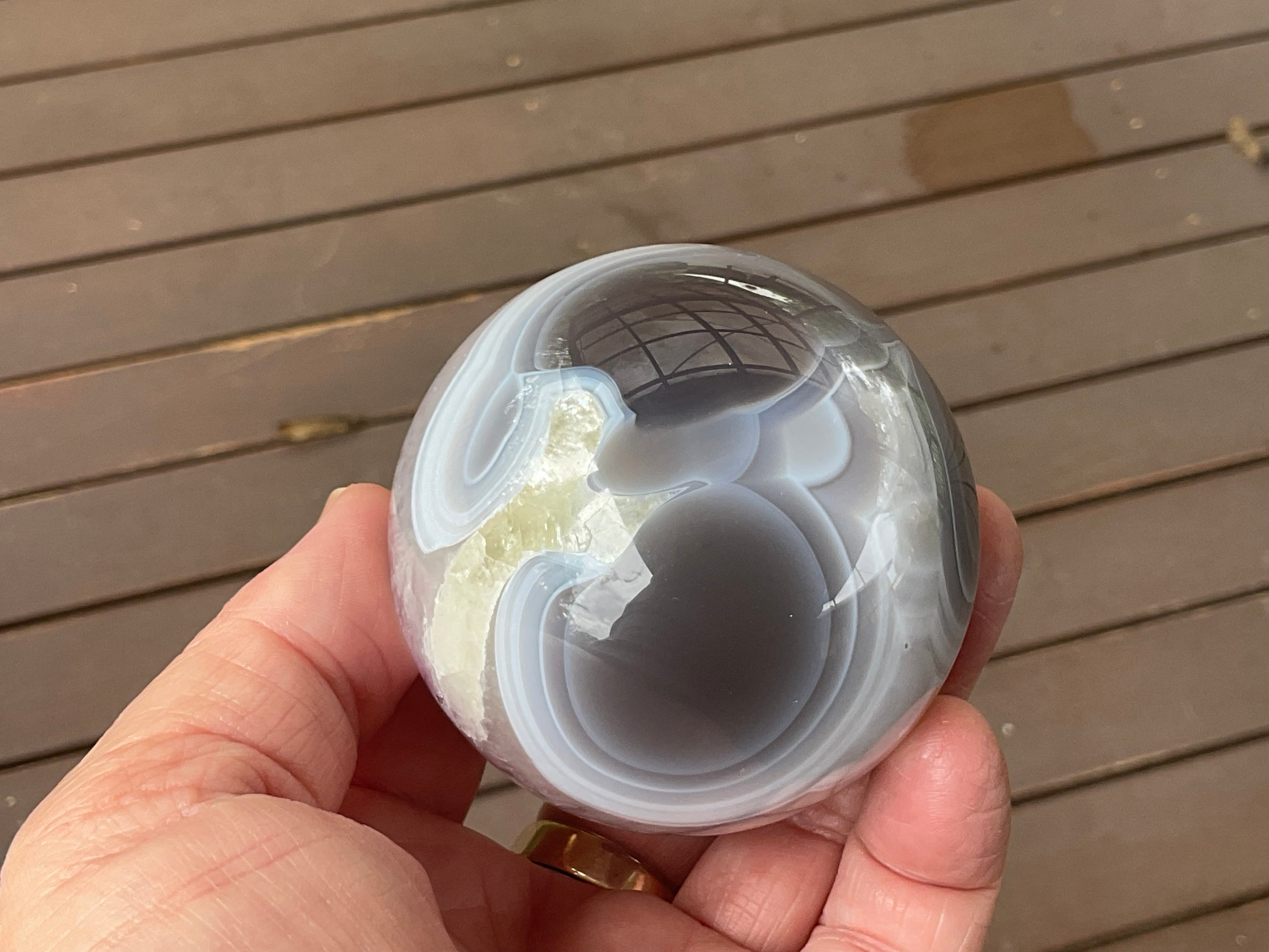 372g Amethyst Agate Sphere C