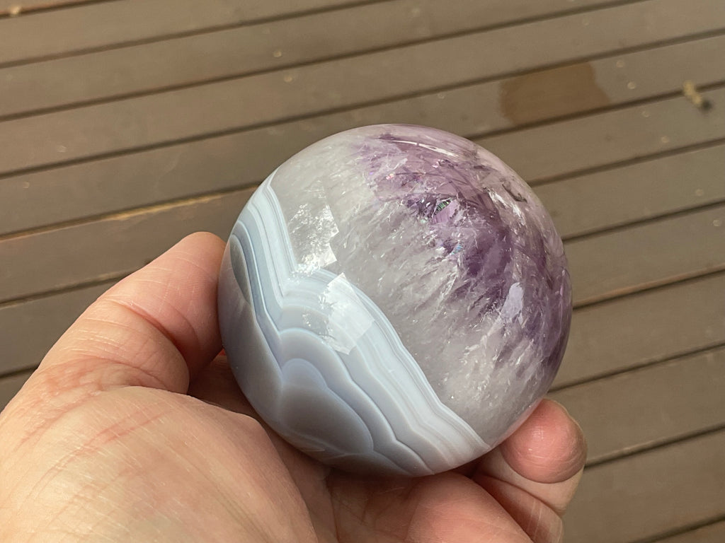 372g Amethyst Agate Sphere C
