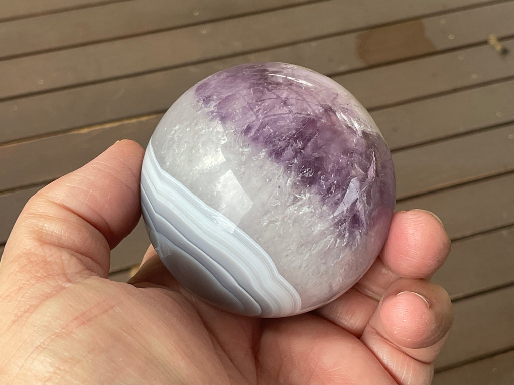 372g Amethyst Agate Sphere C