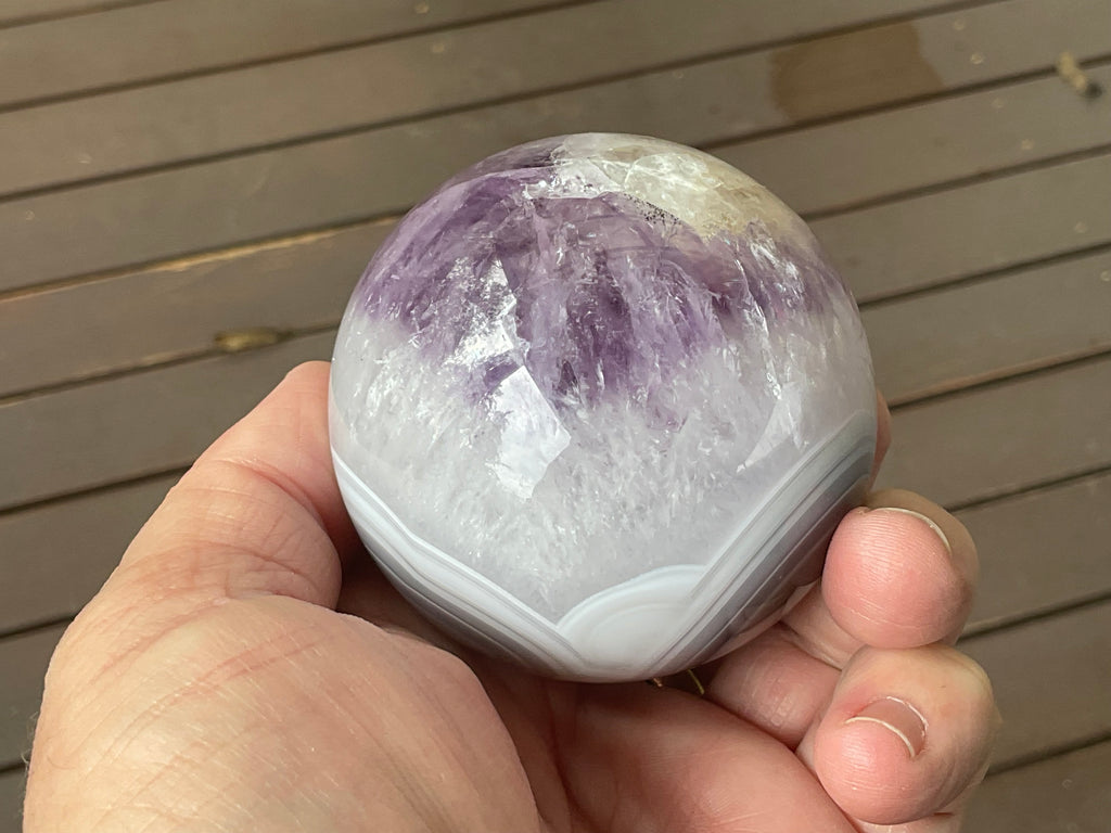 372g Amethyst Agate Sphere C