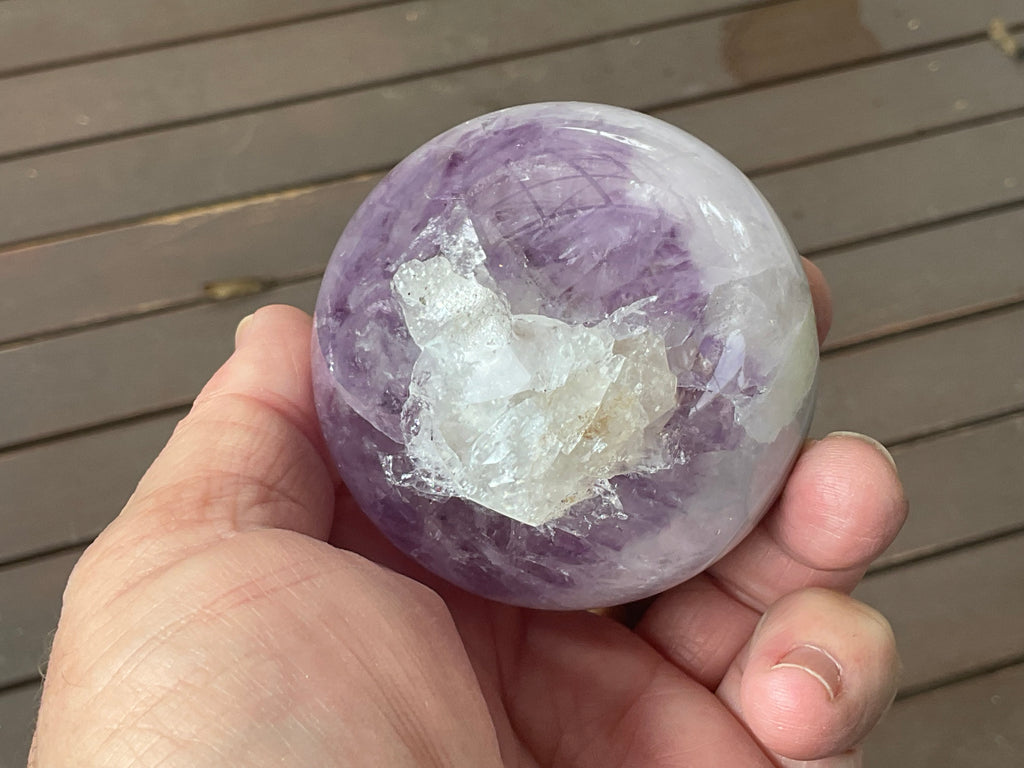 372g Amethyst Agate Sphere C