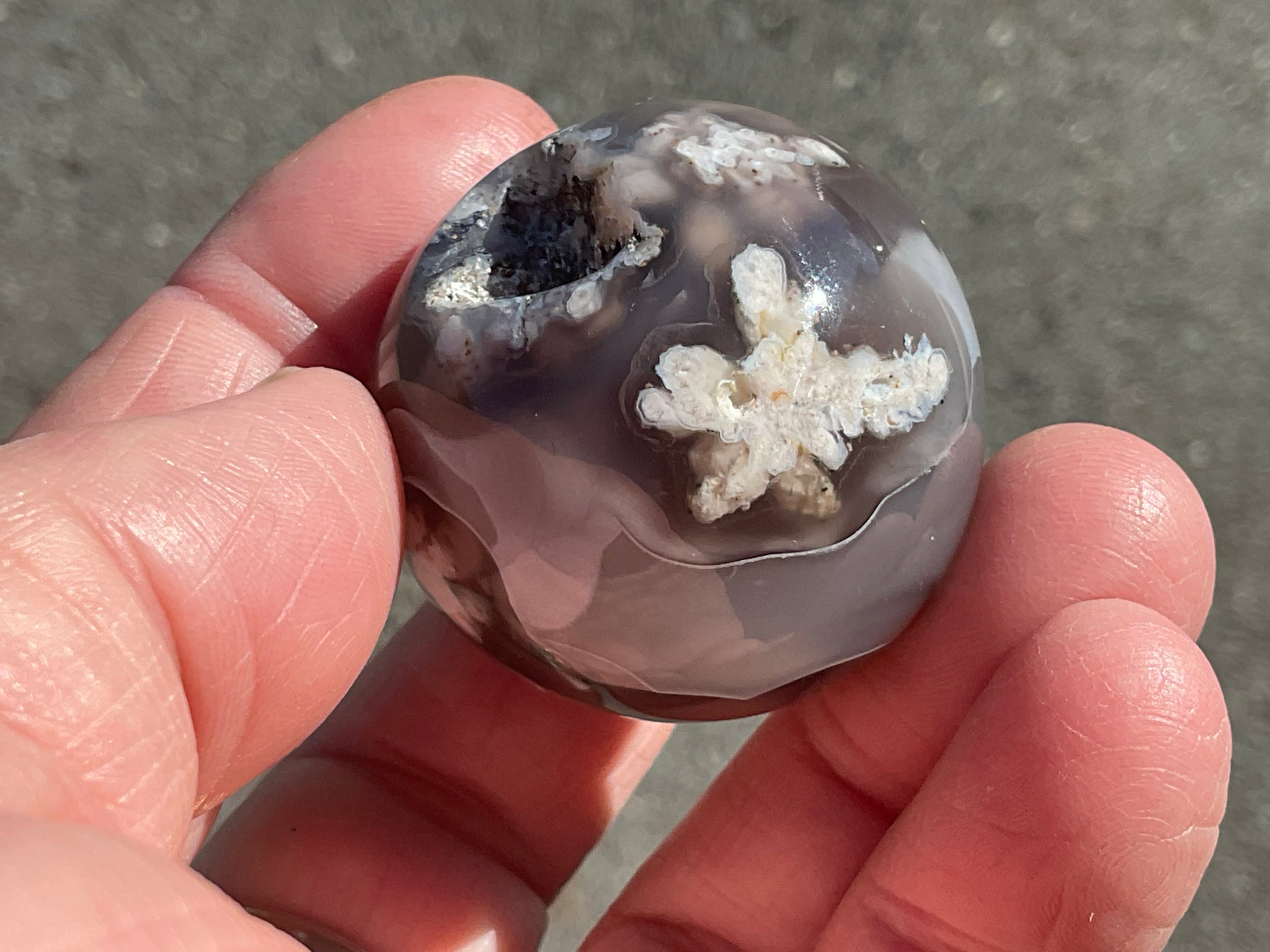 Flower Agate Sphere 1B