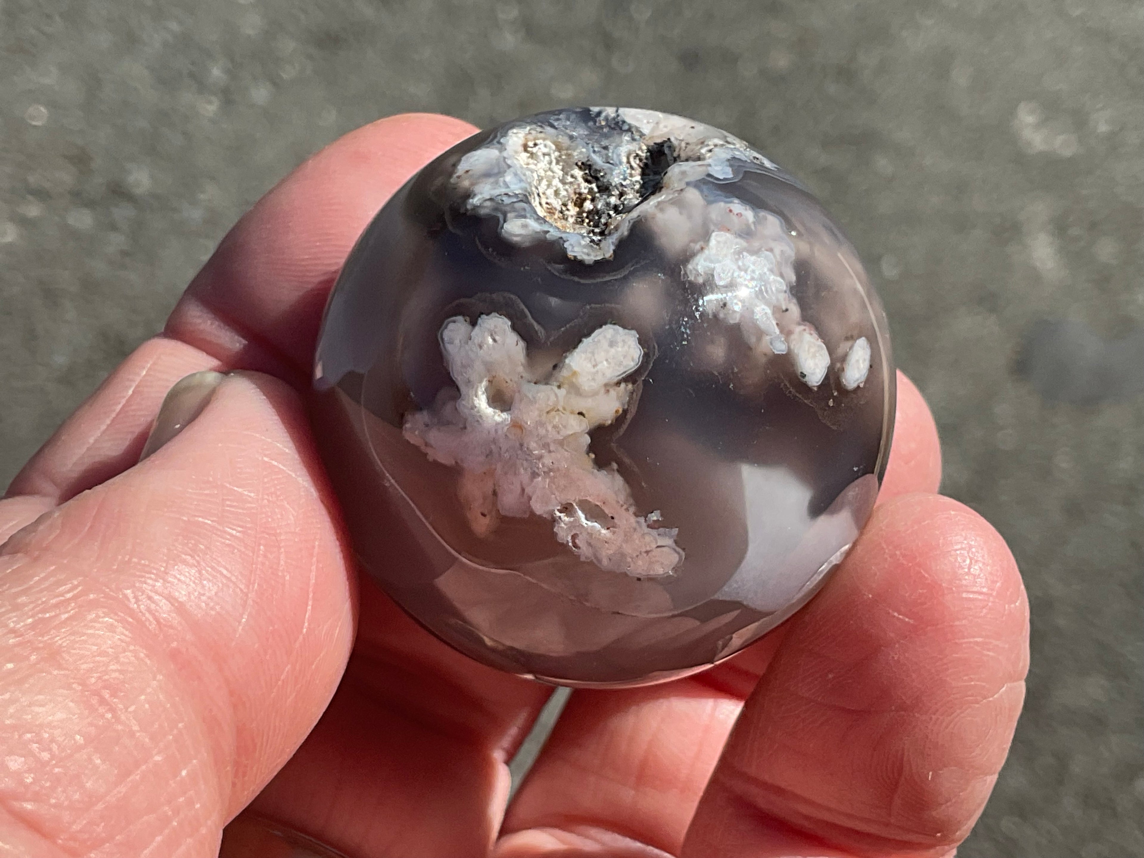 Flower Agate Sphere 1B